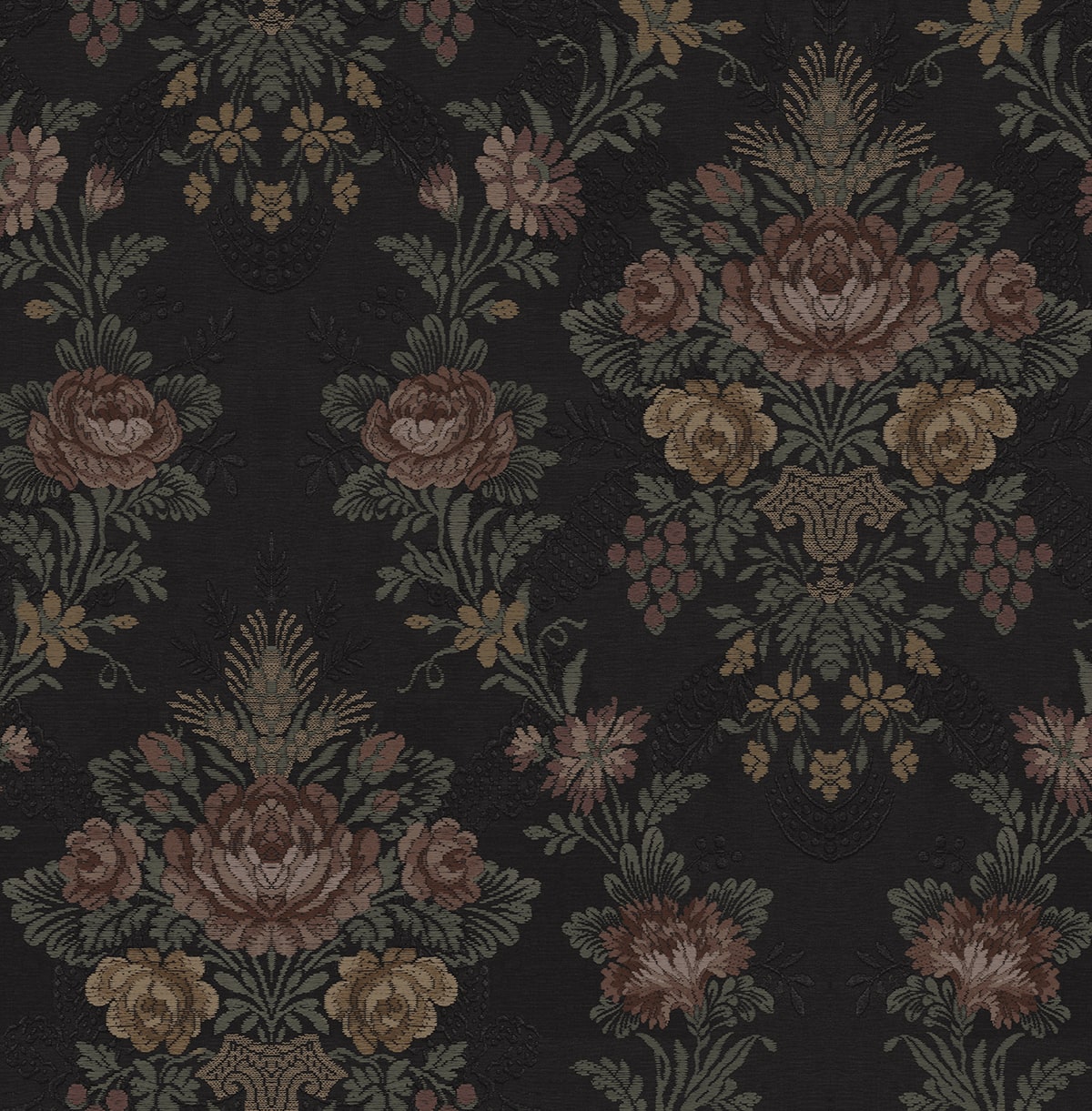 Hasset Tapestry Floral Peel and Stick wallpaper in wrought iron color - pattern number NW59200 - by NextWall in the Peel and Stick Wallpaper by Nextwall collection