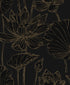 Lotus Garden Floral Peel and Stick wallpaper in wrought iron and gold color - pattern number NW59710 - by NextWall in the Peel and Stick Wallpaper by Nextwall collection