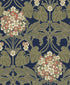 Hydrangea Floral Peel and Stick wallpaper in dark blue and terra cotta color - pattern number NW60402 - by NextWall in the Peel and Stick Wallpaper by Nextwall collection