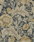 Acanthus Garden Floral Peel and Stick wallpaper in midnight blue and neutral color - pattern number NW60508 - by NextWall in the Peel and Stick Wallpaper by Nextwall collection