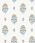 Floral Spot Peel and Stick wallpaper in marigold and seabreeze color - pattern number NW60703 - by NextWall in the Peel and Stick Wallpaper by Nextwall collection