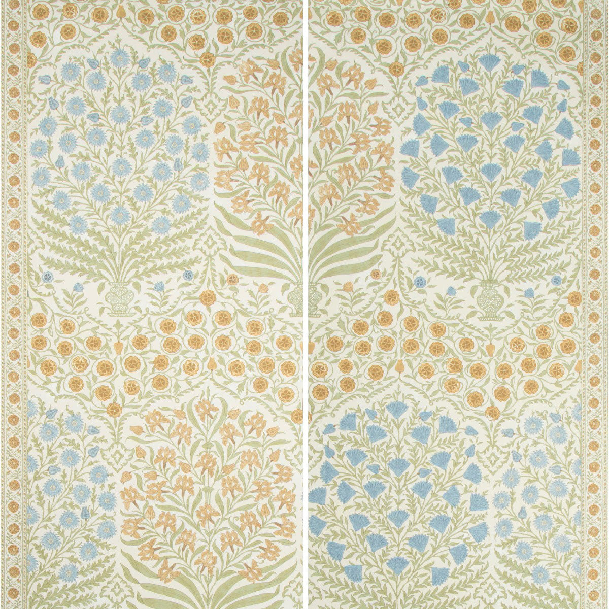 Sameera 2 Panel Mural in Sapphire/Gold color - pattern number P2017100.540.0 - by Lee Jofa in the Oscar De La Renta collection
