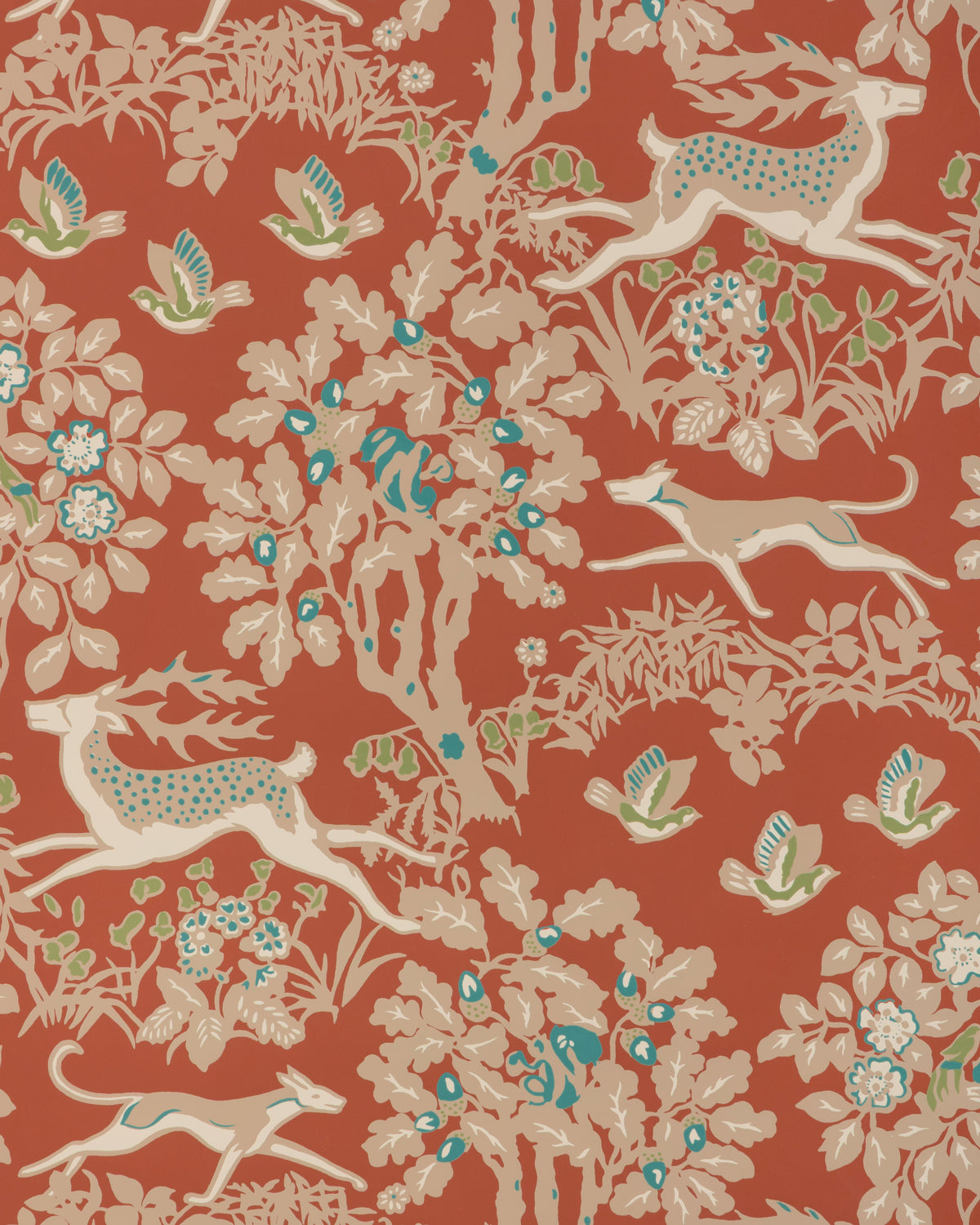 Mille Fleur Wallpaper in Brick color - pattern number P2017104.24.0 - by Lee Jofa in the Whitley Hall collection