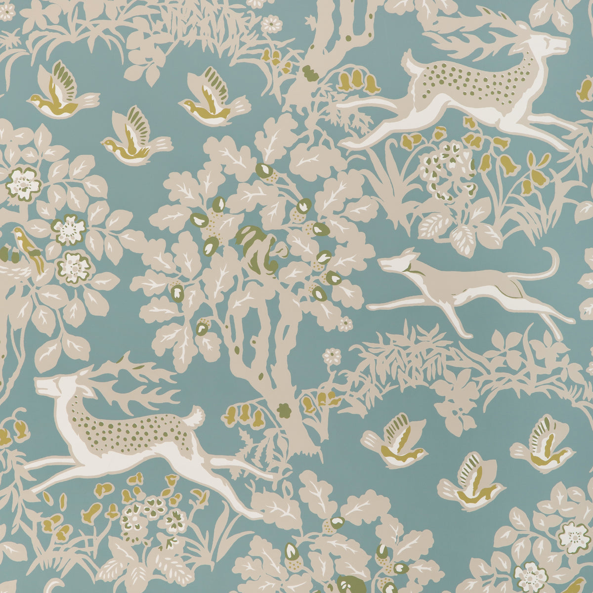 Mille Fleur Wallpaper in Lake color - pattern number P2017104.353.0 - by Lee Jofa in the Lee Jofa 200 collection