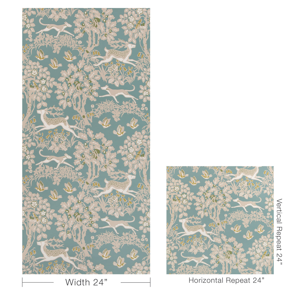 Mille Fleur Wallpaper in Lake color - pattern number P2017104.353.0 - by Lee Jofa in the Lee Jofa 200 collection