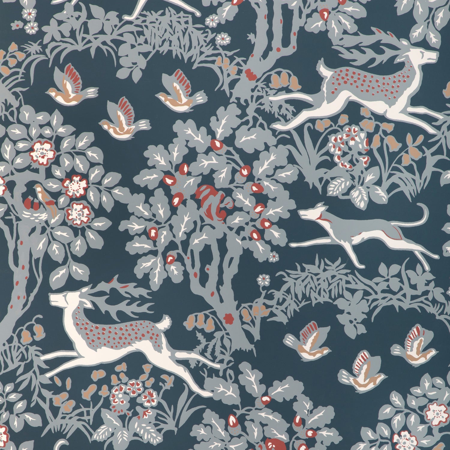 Mille Fleur Wallpaper in Denim color - pattern number P2017104.519.0 - by Lee Jofa in the Lee Jofa 200 collection
