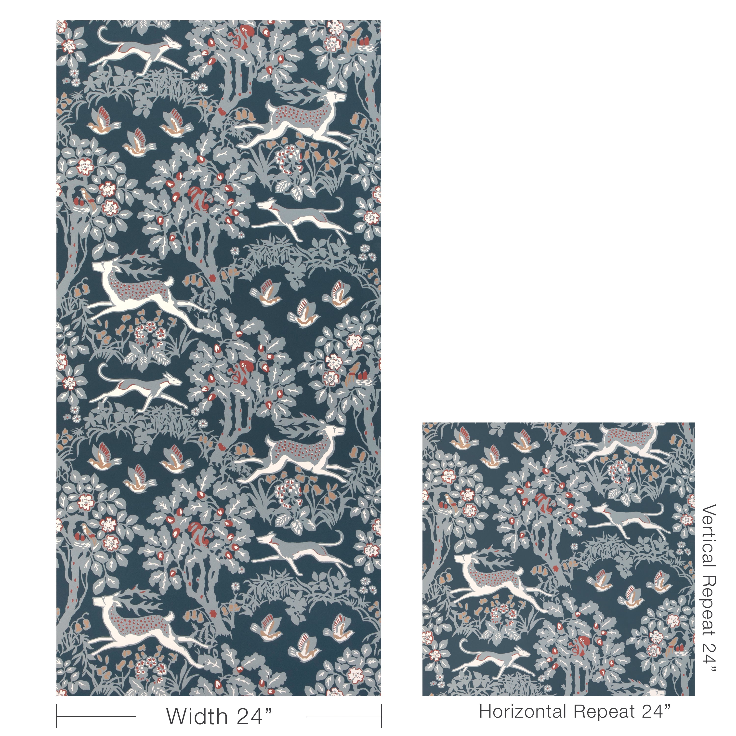 Mille Fleur Wallpaper in Denim color - pattern number P2017104.519.0 - by Lee Jofa in the Lee Jofa 200 collection