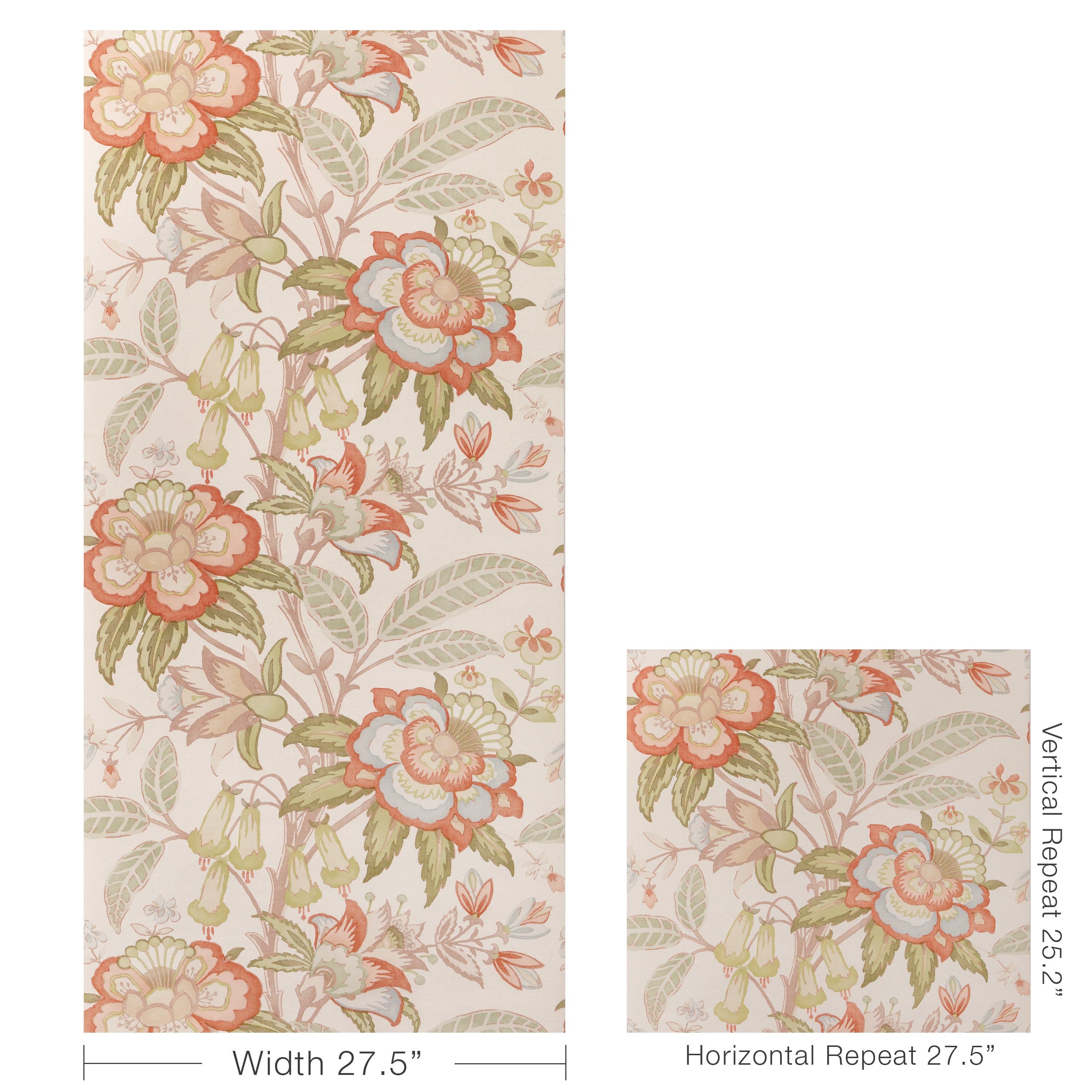 Davenport Paper Wallpaper in coral color - pattern number P2018103.312.0 - by Lee Jofa in the Garden Walk collection