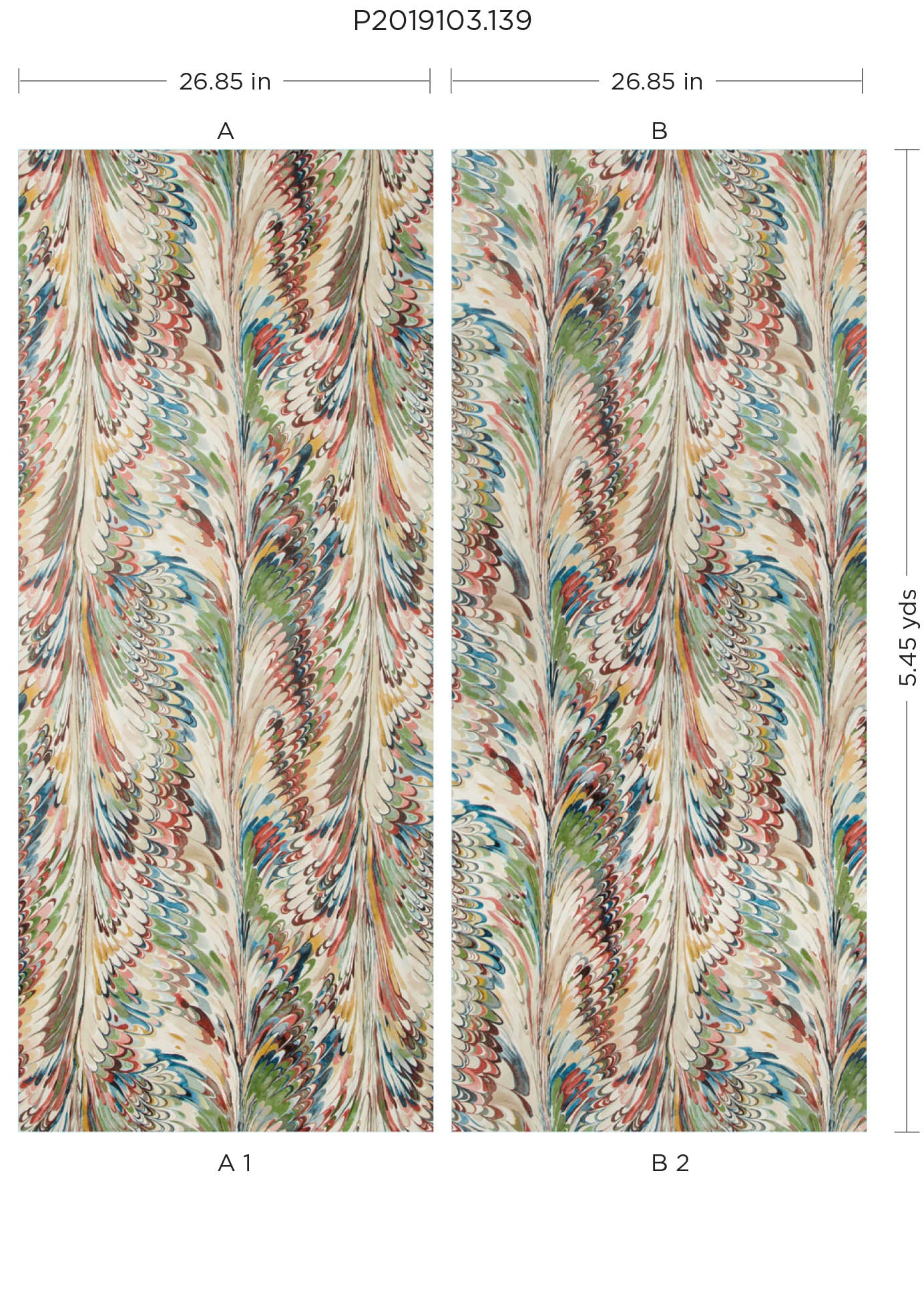 Taplow 2 Panel Mural in Spice/Leaf color - pattern number P2019103.139.0 - by Lee Jofa in the Manor House collection