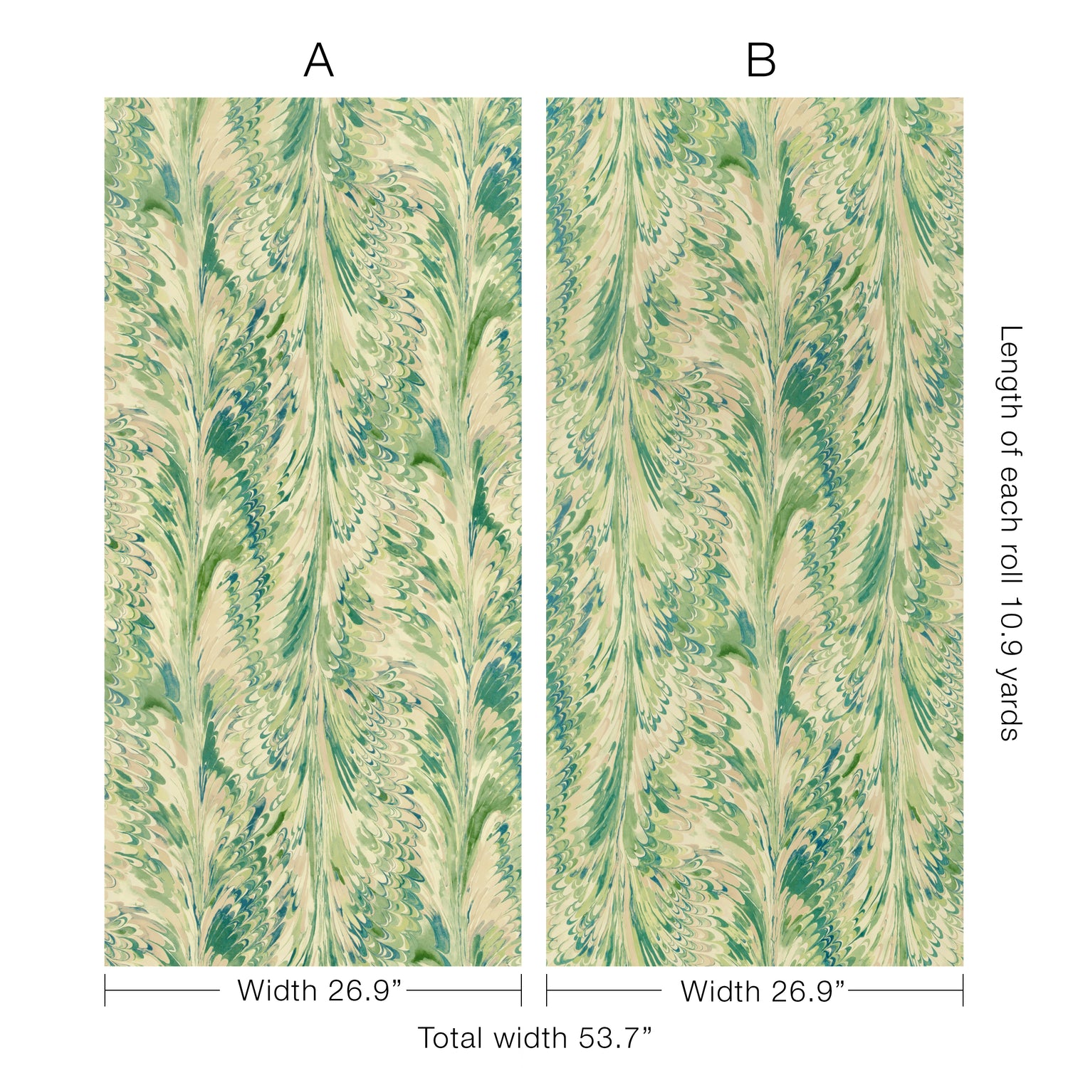 Taplow Paper 2 Panel Mural in jade/leaf color - pattern number P2019103.33.0 - by Lee Jofa in the Garden Walk collection