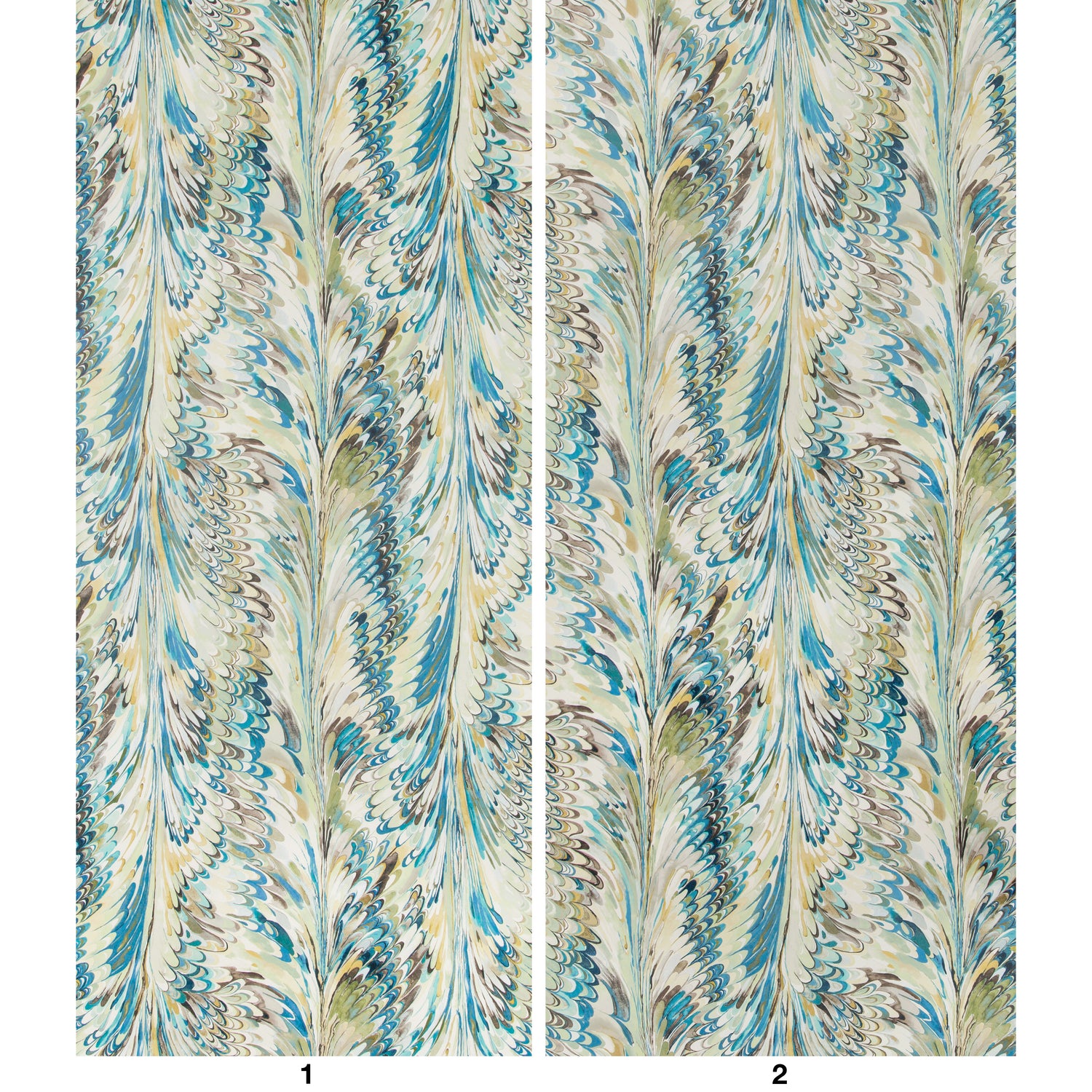 Taplow 2 Panel Mural in Peacock/Gold color - pattern number P2019103.345.0 - by Lee Jofa in the Manor House collection
