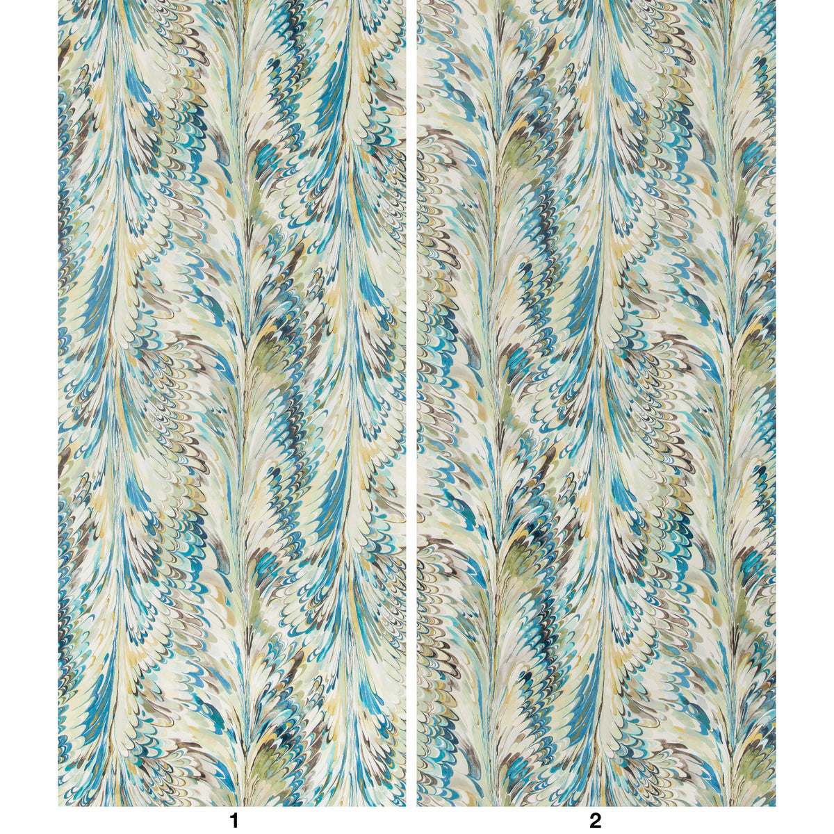 Taplow 2 Panel Mural in Peacock/Gold color - pattern number P2019103.345.0 - by Lee Jofa in the Manor House collection