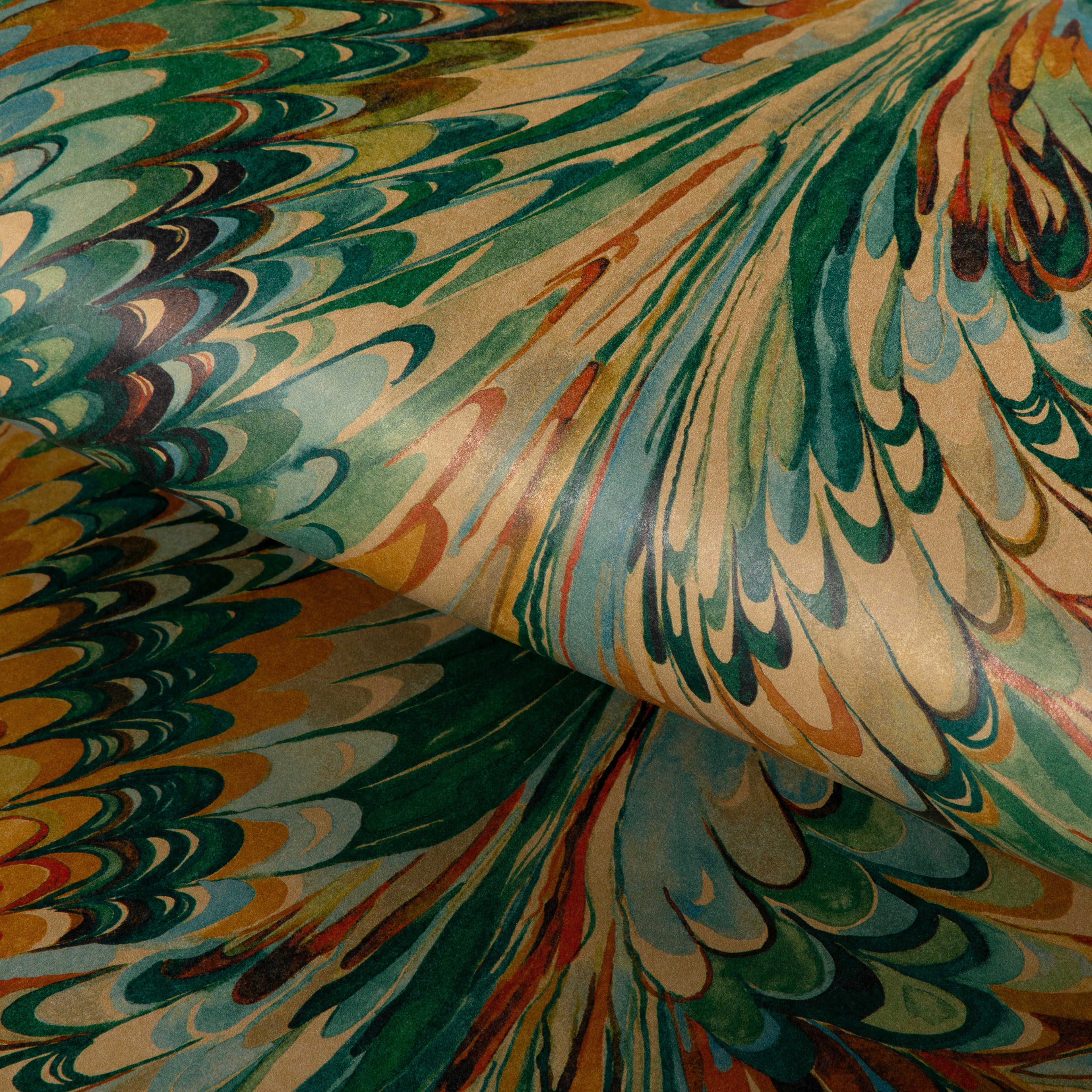 Taplow 2 Panel Mural in Teal/Bronze color - pattern number P2019103.354.0 - by Lee Jofa in the Barwick collection