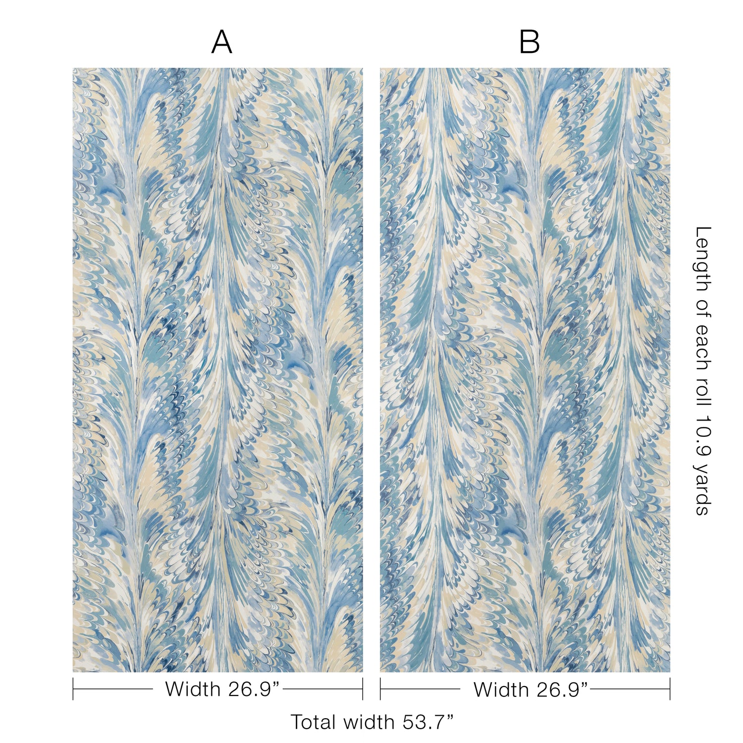 Taplow Paper 2 Panel Mural in capri/sky color - pattern number P2019103.55.0 - by Lee Jofa in the Garden Walk collection