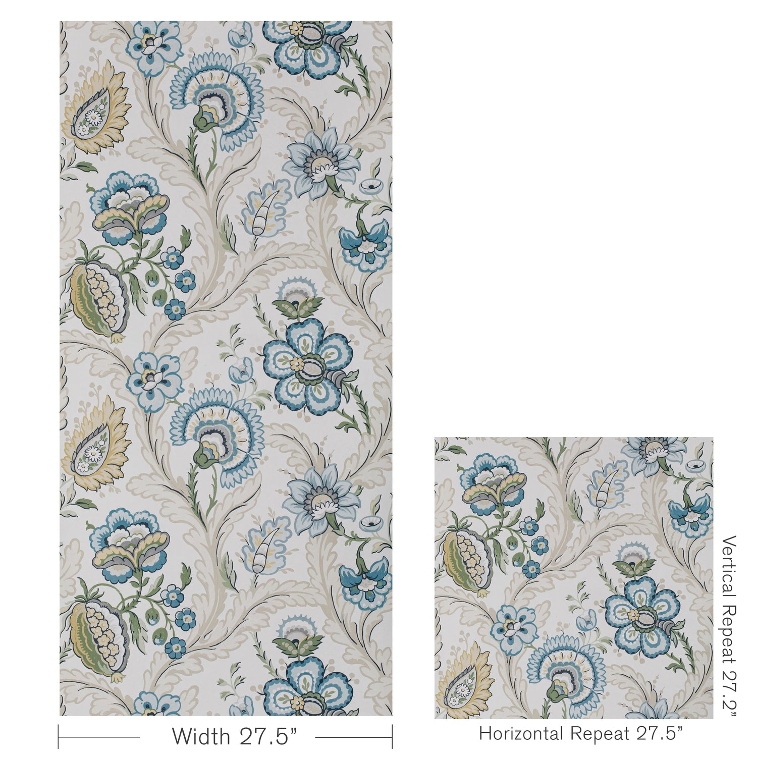 Wimberly Wallpaper in Blue/Spring color - pattern number P2020101.530.0 - by Lee Jofa in the Avondale collection