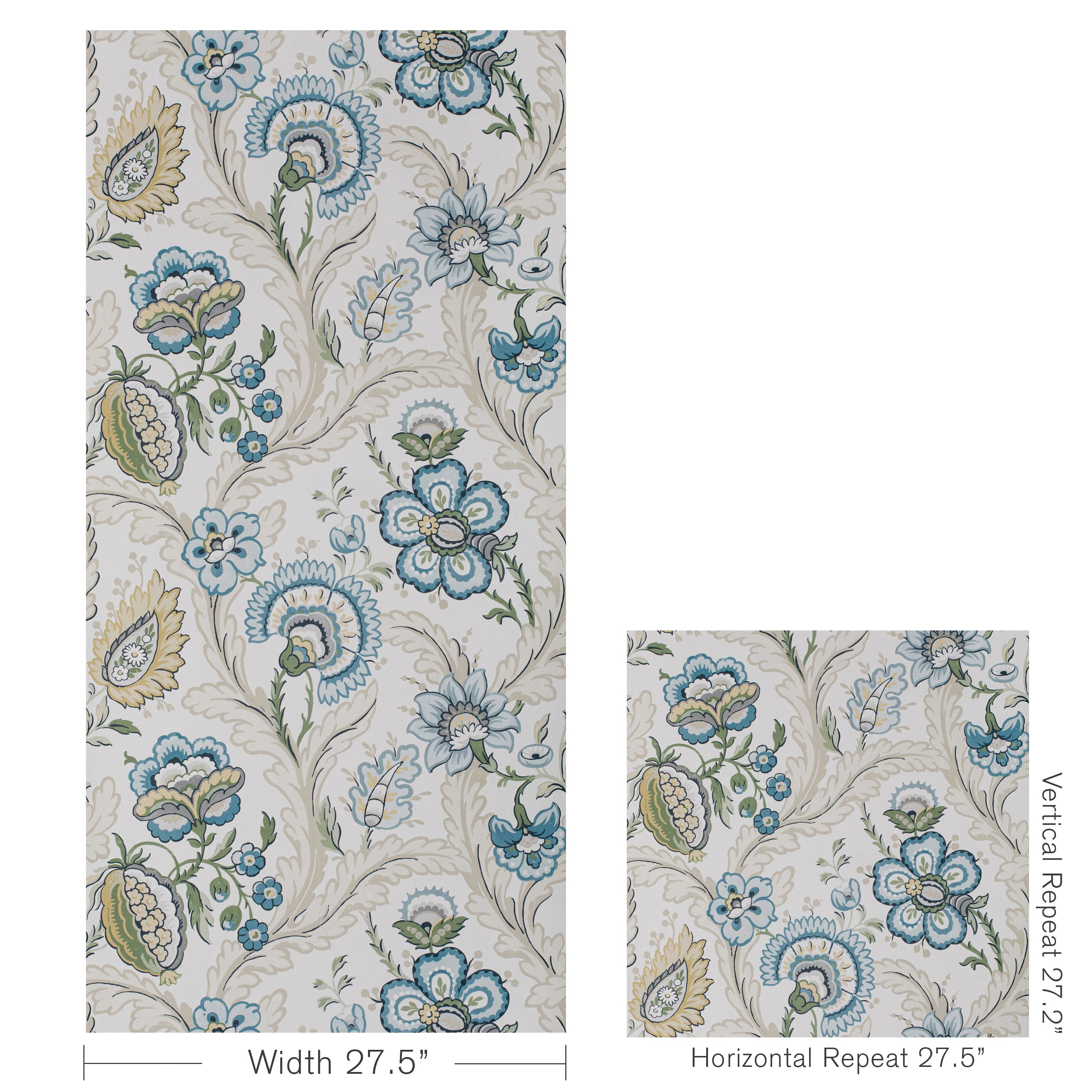 Wimberly Wallpaper in Blue/Spring color - pattern number P2020101.530.0 - by Lee Jofa in the Avondale collection