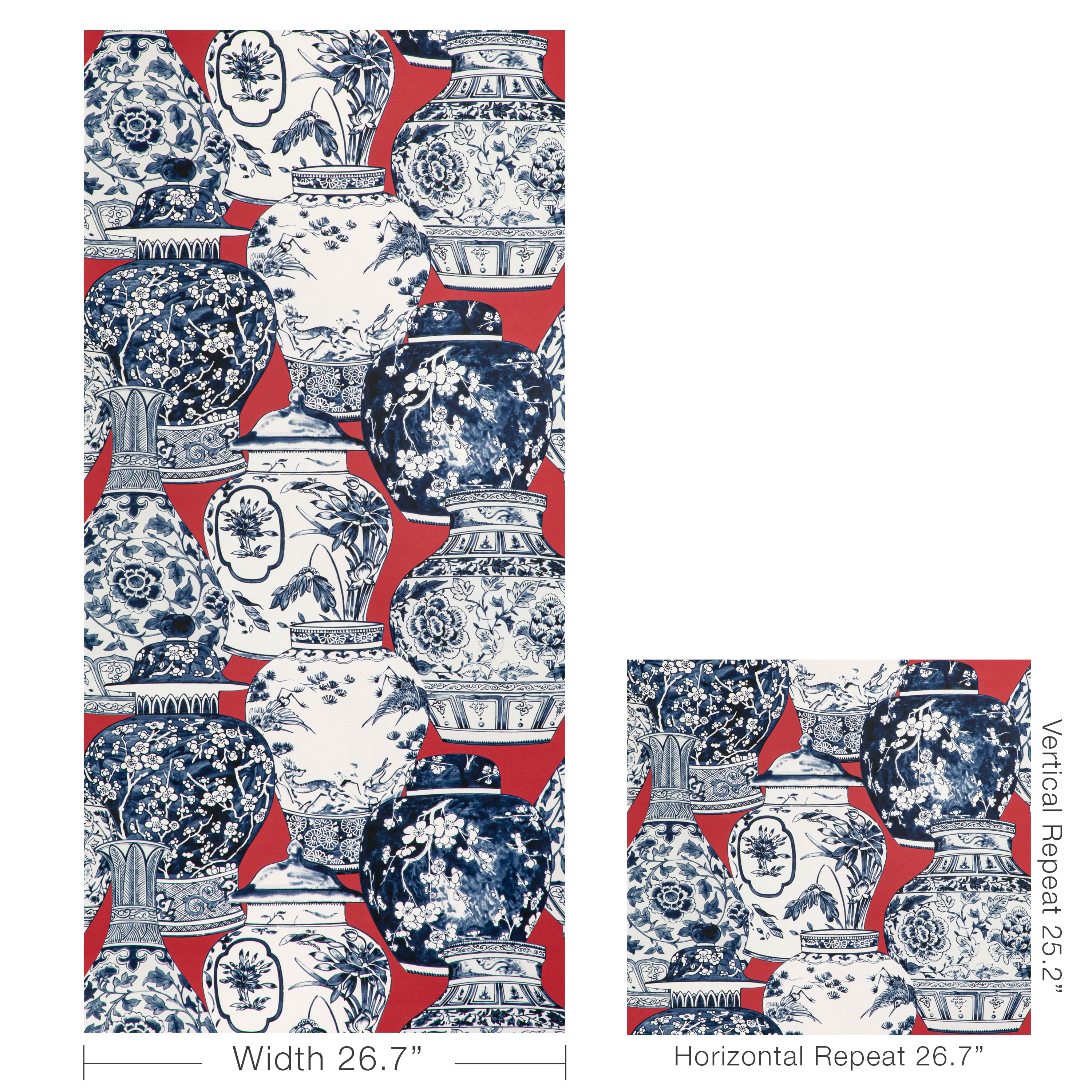 Pandan Wallpaper in Chili/Blue color - pattern number P2020108.1950.0 - by Lee Jofa in the Mindoro collection