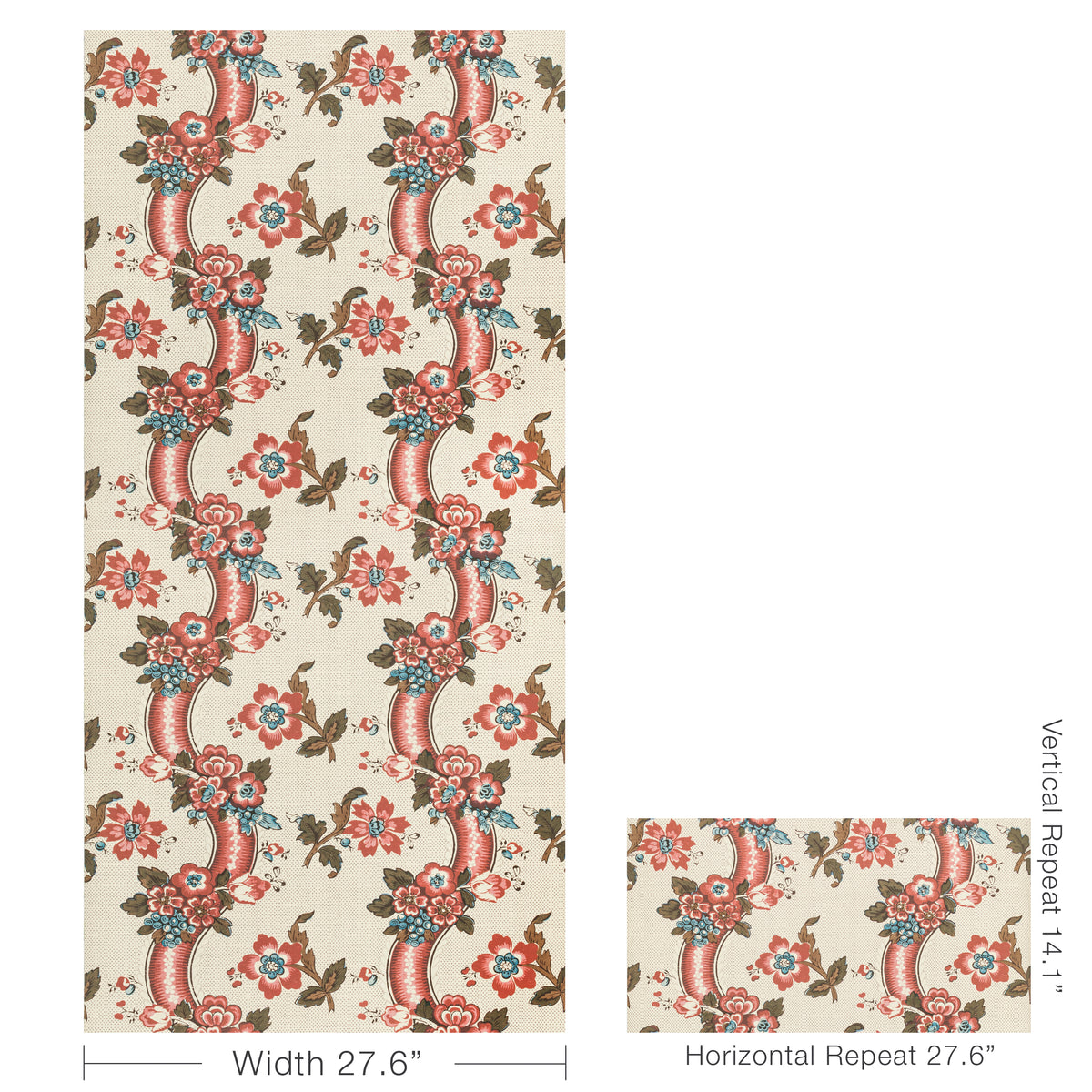 Benday Wallpaper in Red/Blue color - pattern number P2020111.195.0 - by Lee Jofa in the Oscar De La Renta IV collection