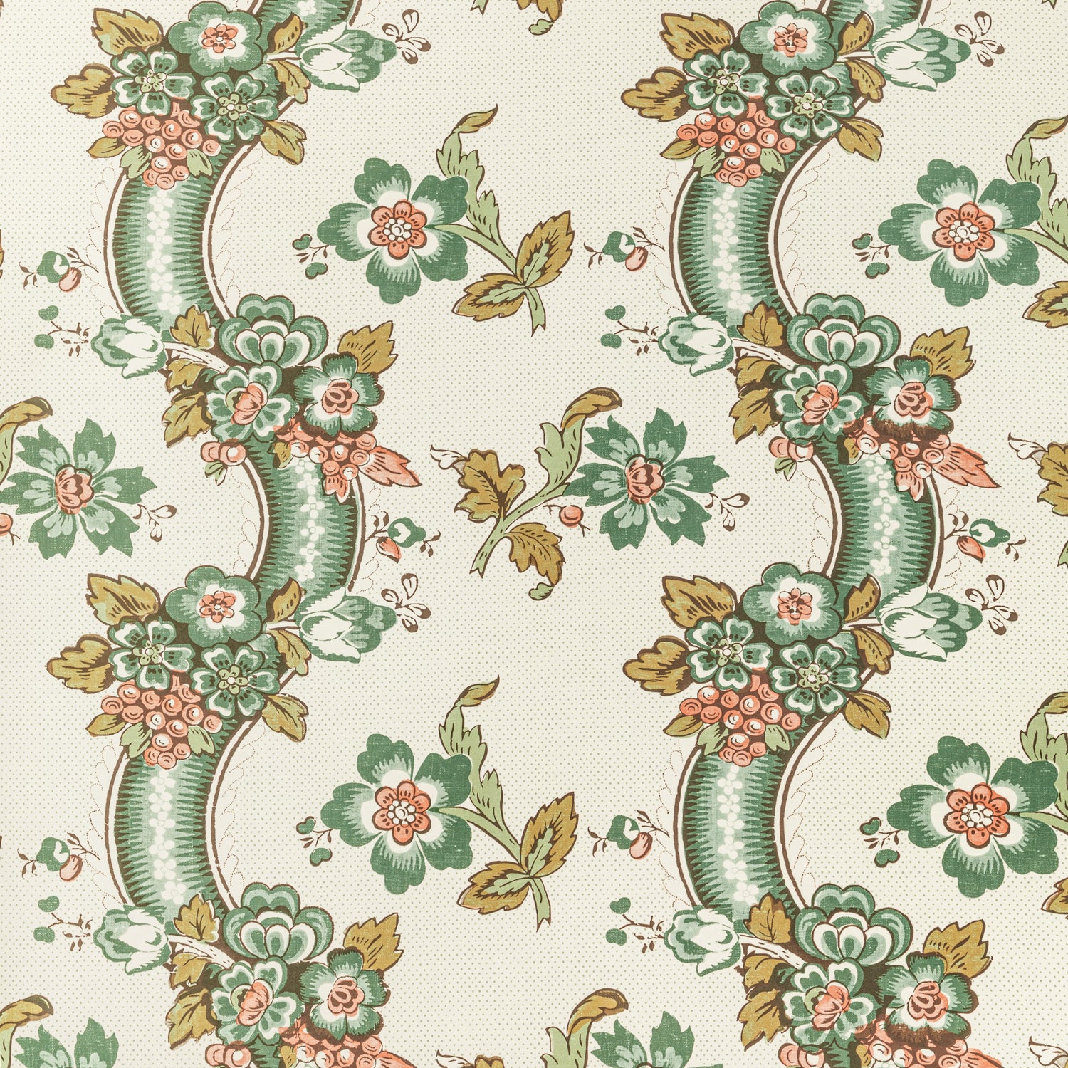 Benday Wallpaper in Green/Rose color - pattern number P2020111.317.0 - by Lee Jofa in the Oscar De La Renta IV collection