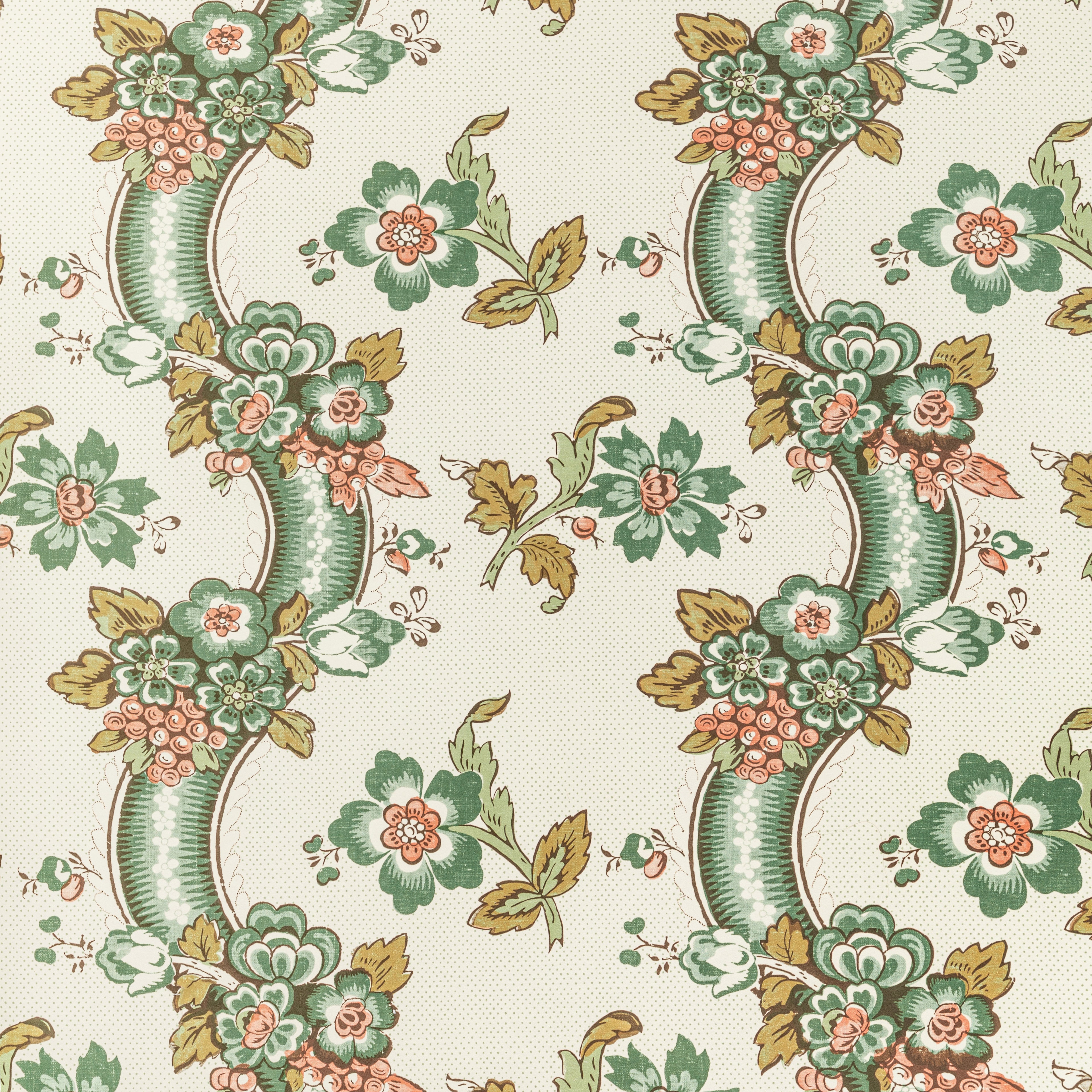 Benday Wallpaper in Green/Rose color - pattern number P2020111.317.0 - by Lee Jofa in the Oscar De La Renta IV collection