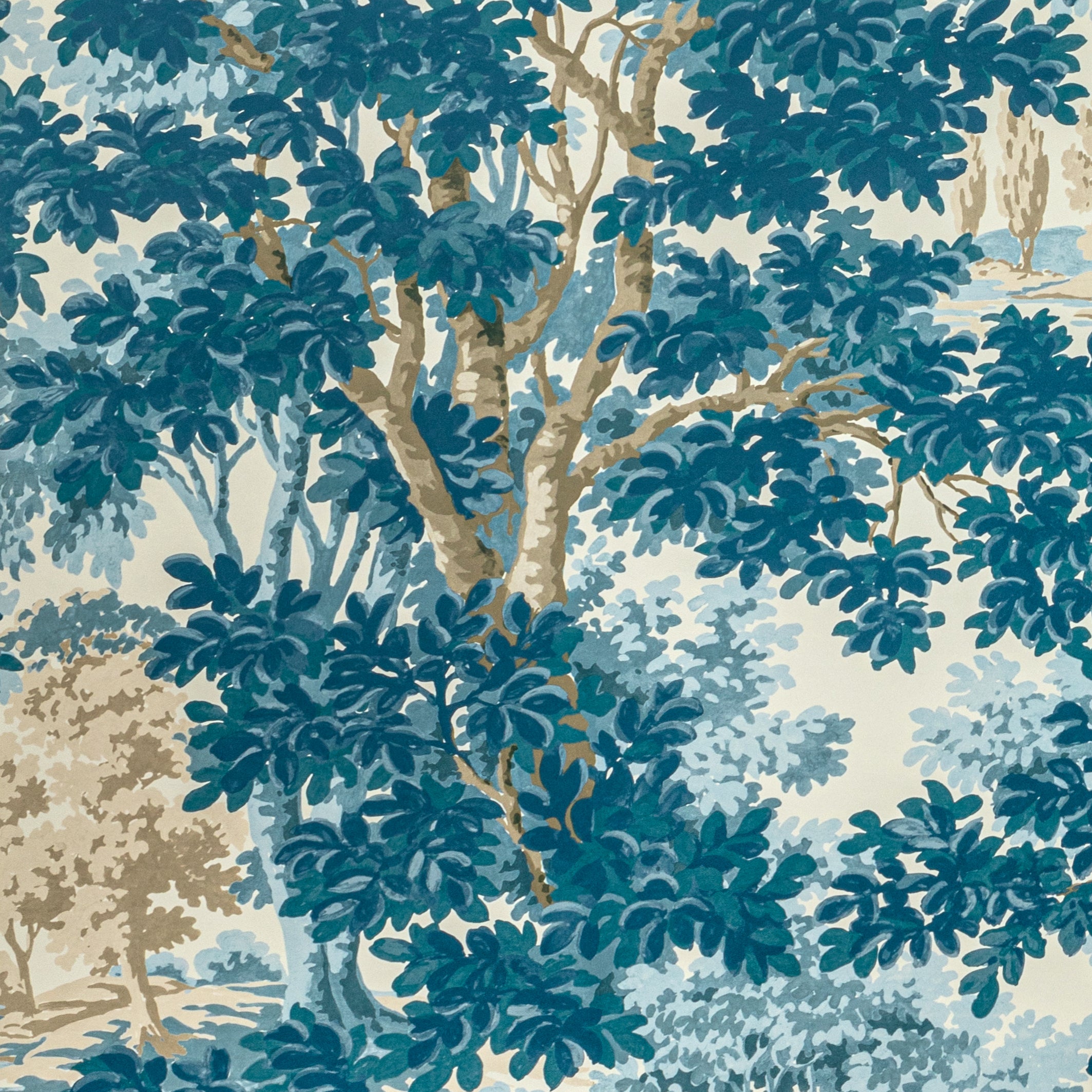 Woodland Wallpaper in Blue color - pattern number P2022104.155.0 - by Lee Jofa in the Bunny Williams Arcadia collection