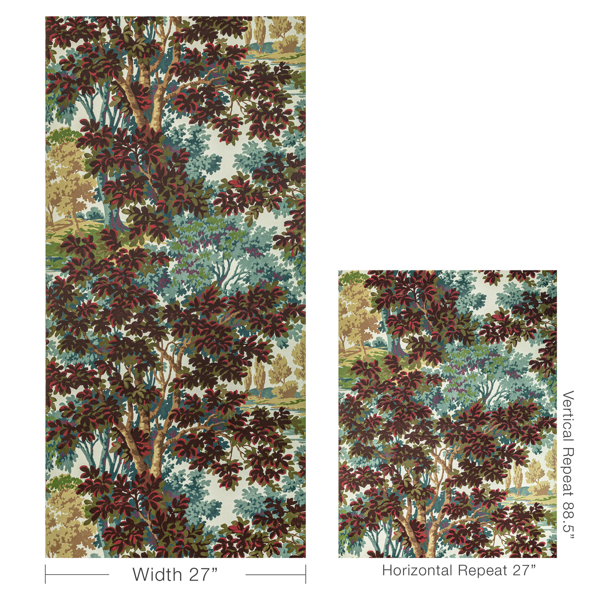 Woodland Wallpaper in Multi color - pattern number P2022104.915.0 - by Lee Jofa in the Bunny Williams Arcadia collection
