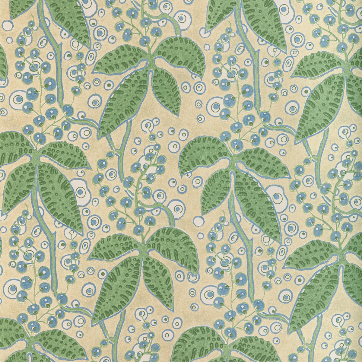 Putnam Wallpaper in Leaf/Blue color - pattern number P2022105.315.0 - by Lee Jofa in the Bunny Williams Arcadia collection