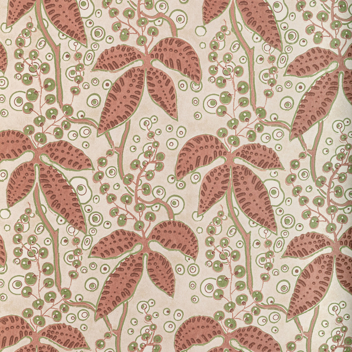 Putnam Wallpaper in Brick/Green color - pattern number P2022105.324.0 - by Lee Jofa in the Bunny Williams Arcadia collection