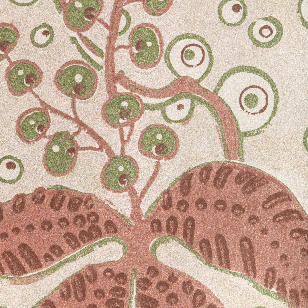 Putnam Wallpaper in Brick/Green color - pattern number P2022105.324.0 - by Lee Jofa in the Bunny Williams Arcadia collection