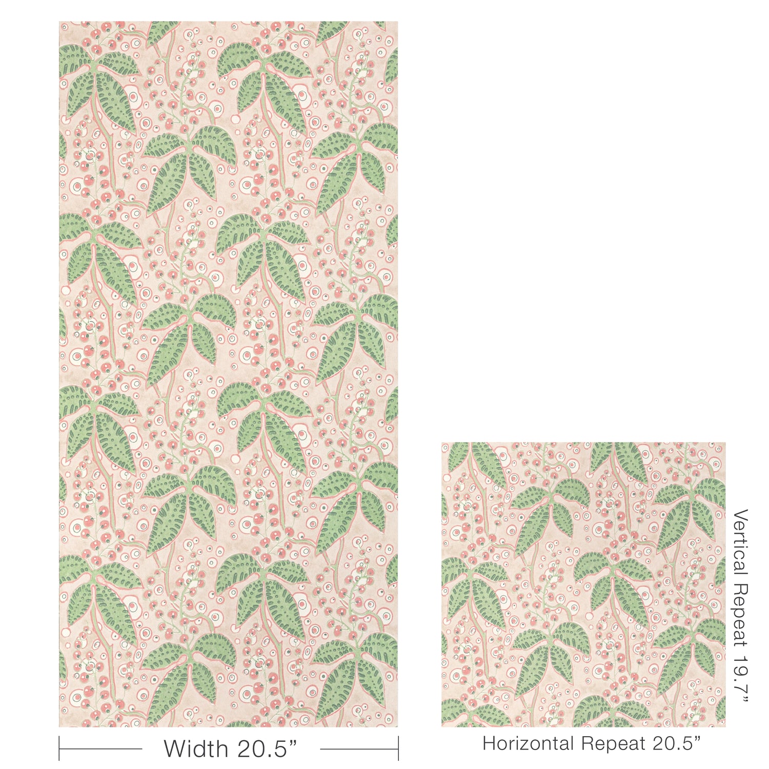 Putnam Wallpaper in Green/Rose color - pattern number P2022105.73.0 - by Lee Jofa in the Bunny Williams Arcadia collection