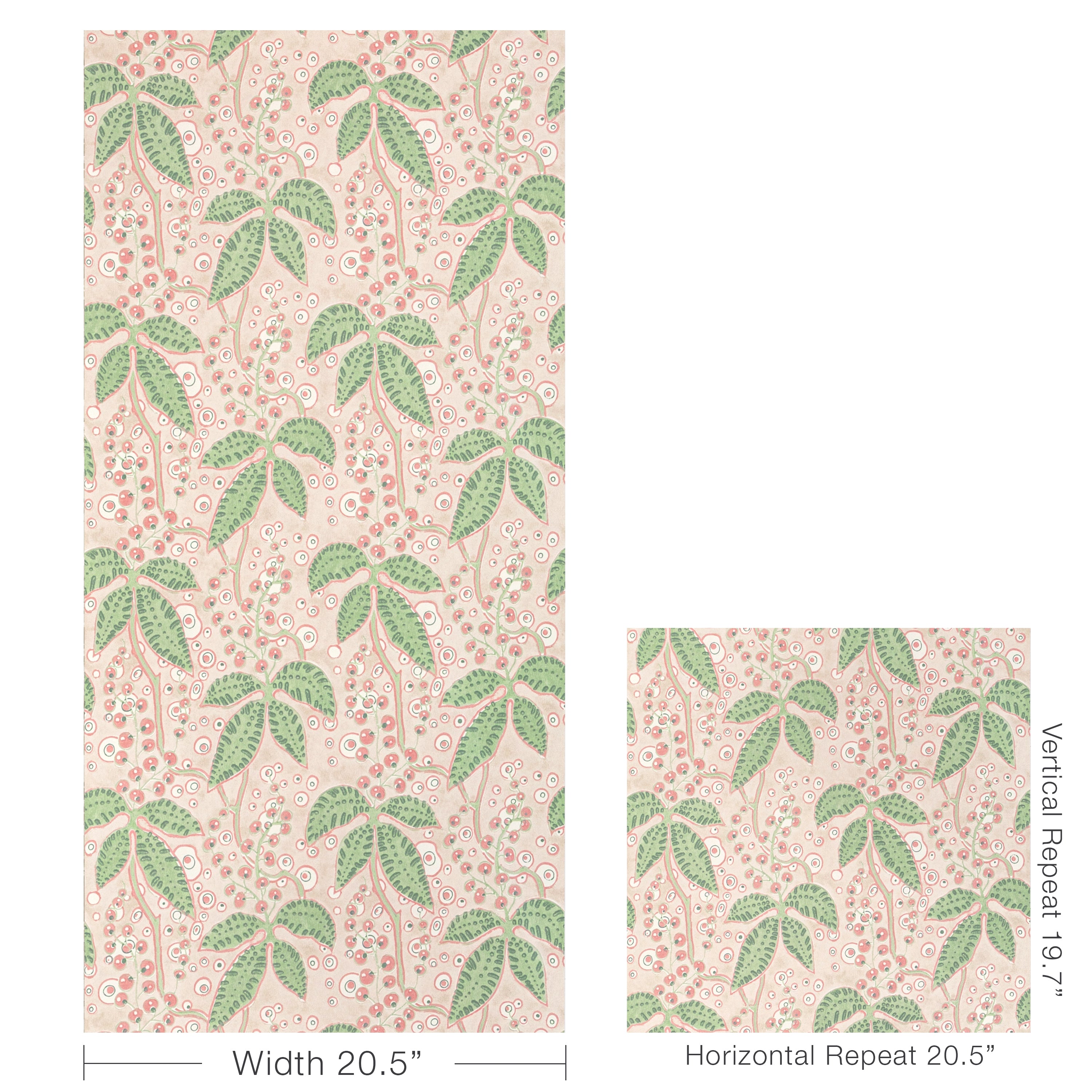 Putnam Wallpaper in Green/Rose color - pattern number P2022105.73.0 - by Lee Jofa in the Bunny Williams Arcadia collection