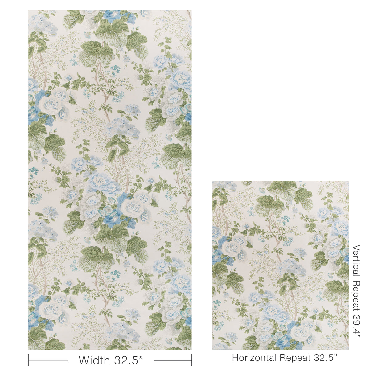 Grand Althea Wallpaper in Blue/Leaf color - pattern number P2023115.153.0 - by Lee Jofa in the Lee Jofa 200 collection