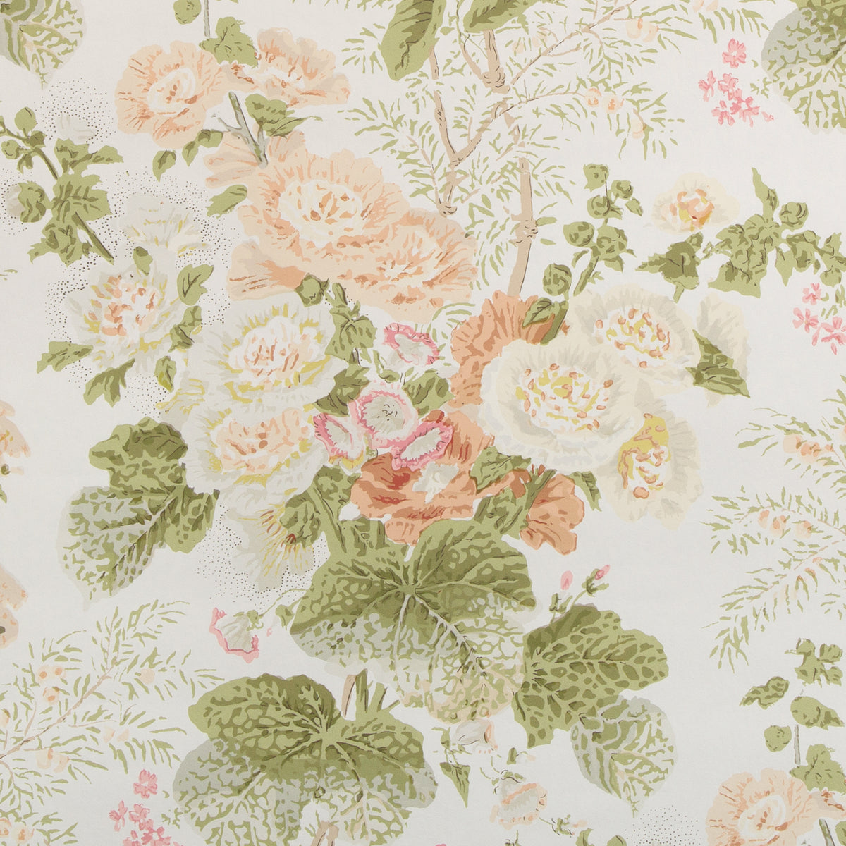 Grand Althea Wallpaper in Apricot/Moss color - pattern number P2023115.312.0 - by Lee Jofa in the Lee Jofa 200 collection