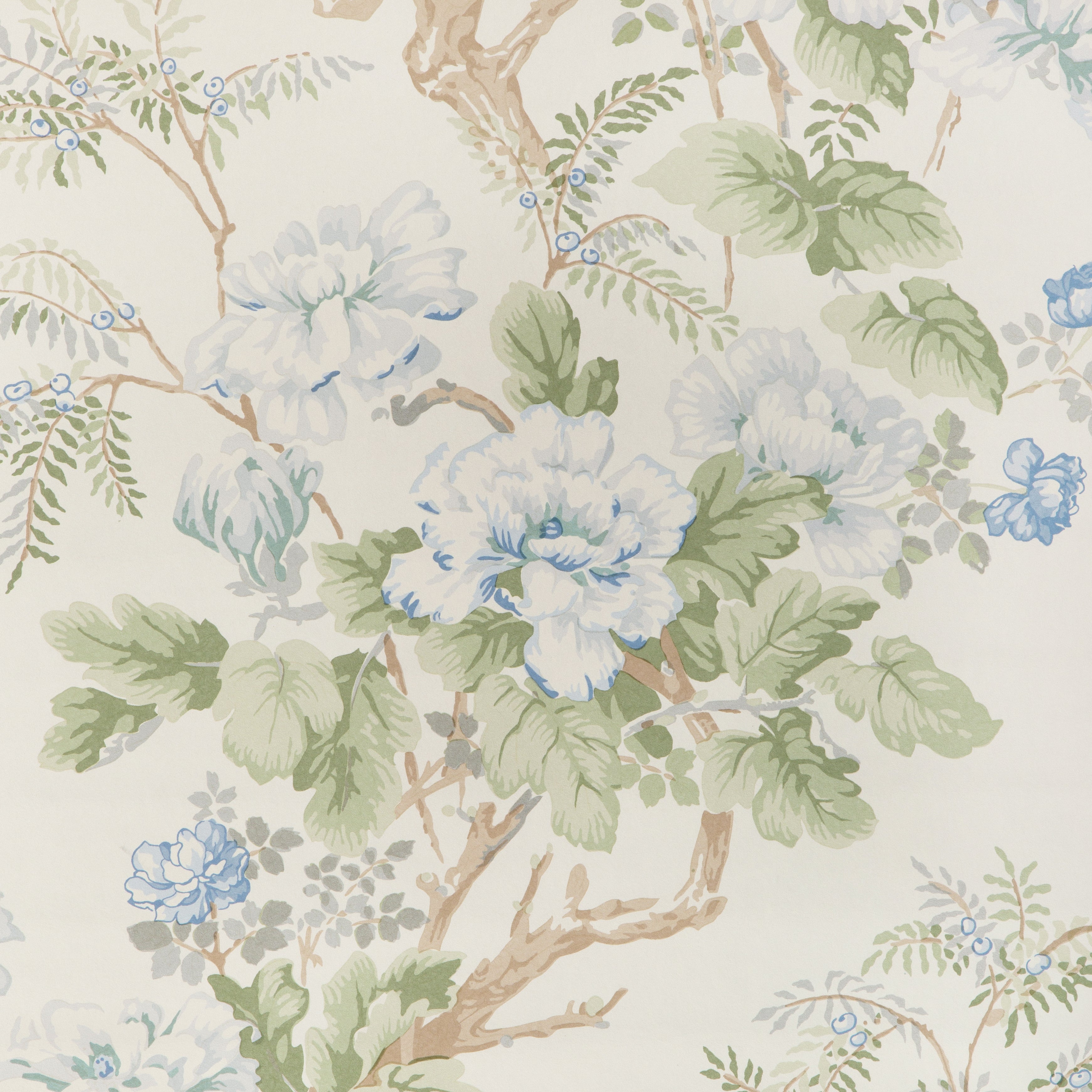 Chinese Peony Wallpaper in Blue color - pattern number P2023118.153.0 - by Lee Jofa in the Lee Jofa 200 collection
