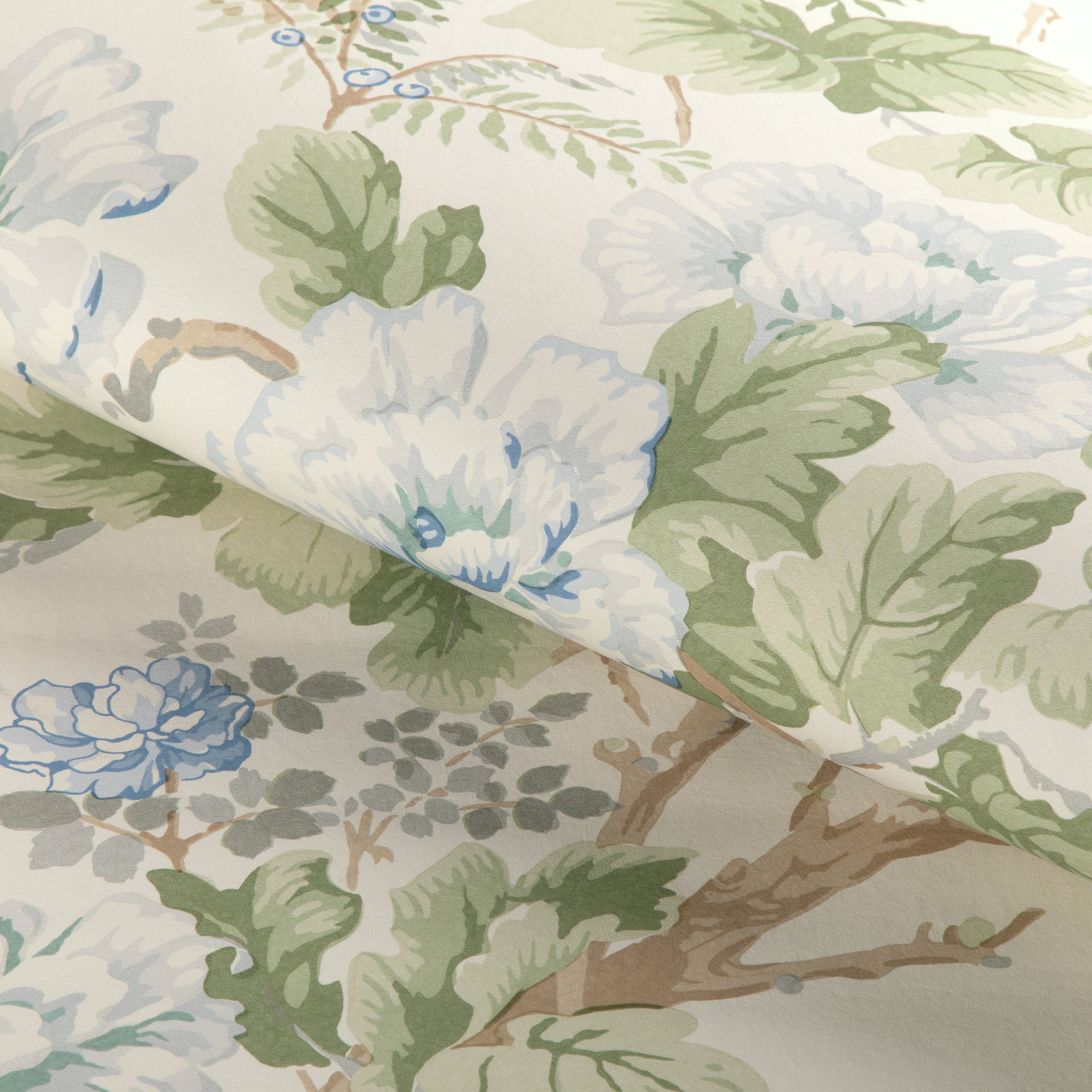 Chinese Peony Wallpaper in Blue color - pattern number P2023118.153.0 - by Lee Jofa in the Lee Jofa 200 collection
