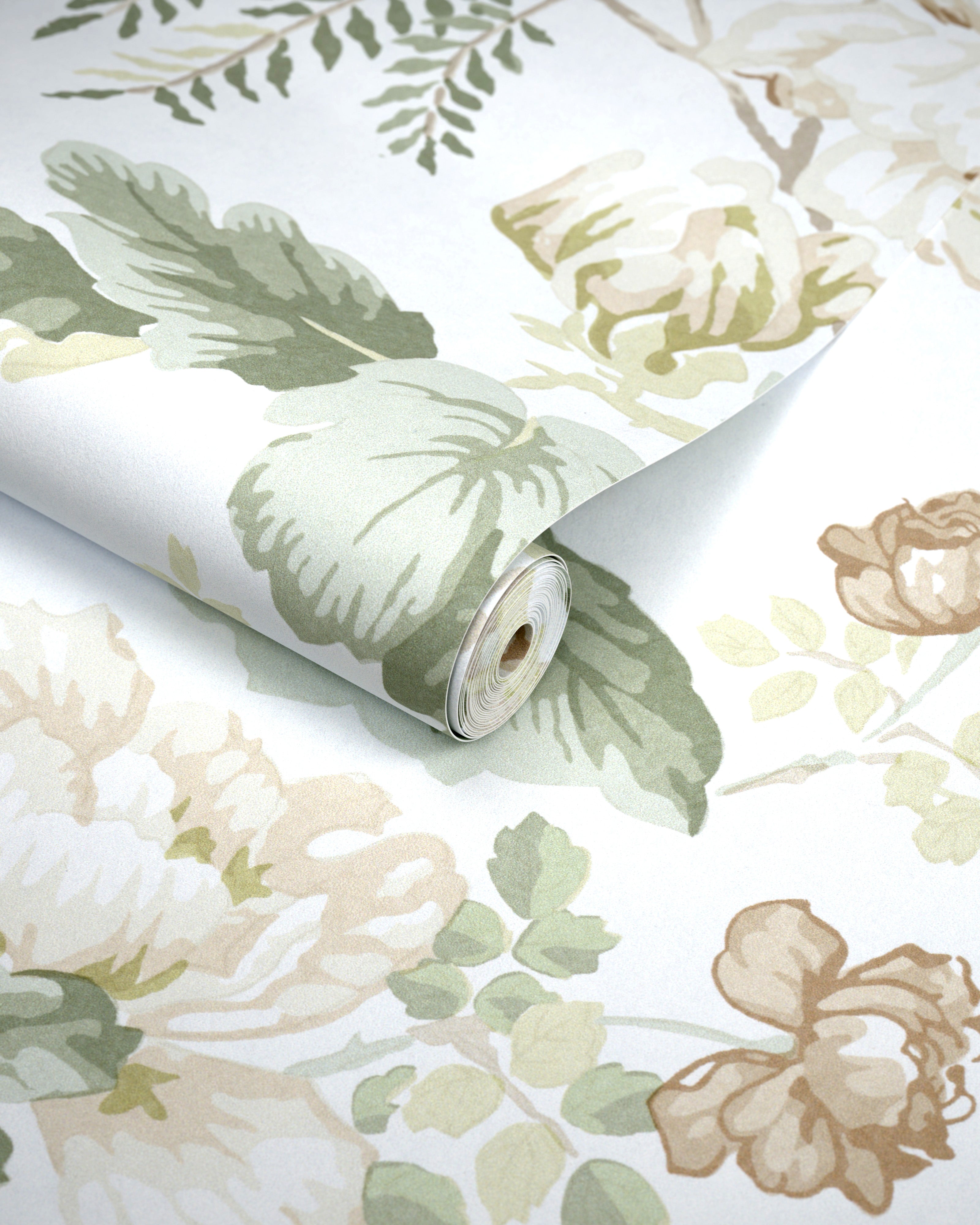 Chinese Peony Wallpaper in beige color - pattern number P2023118.1630.0 - by Lee Jofa Modern in the Hinton Hill collection