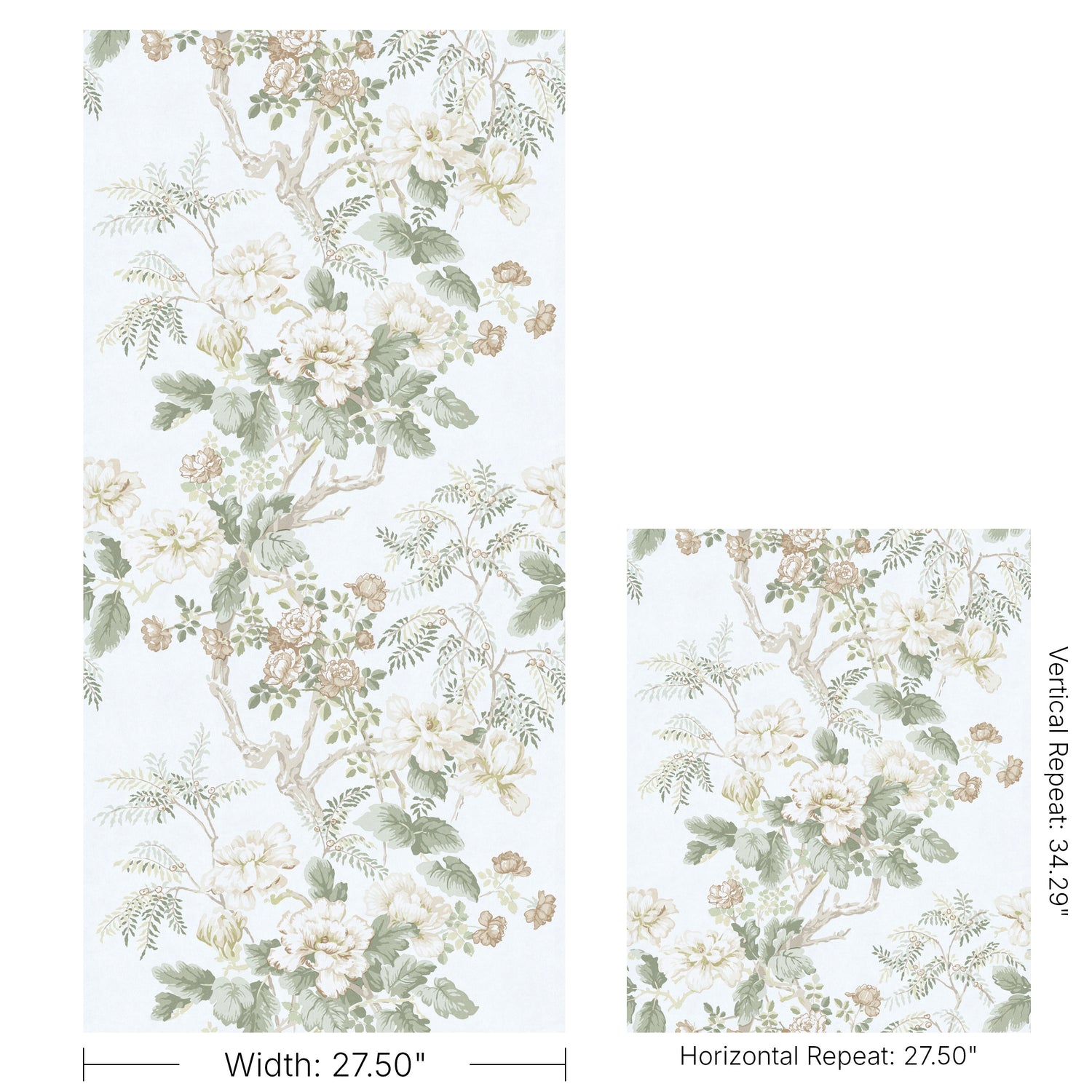 Chinese Peony Wallpaper in beige color - pattern number P2023118.1630.0 - by Lee Jofa Modern in the Hinton Hill collection