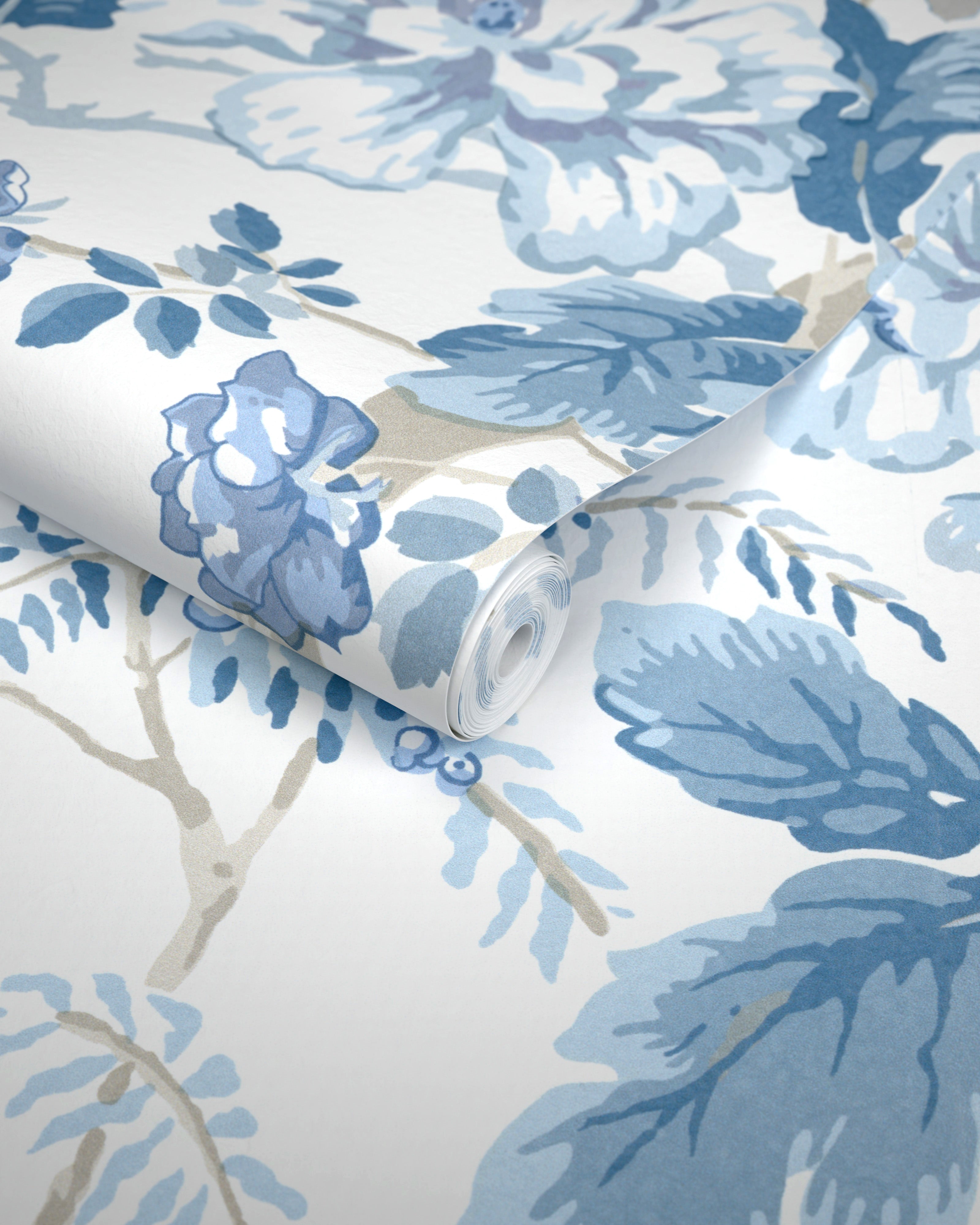 Chinese Peony Wallpaper in horizon color - pattern number P2023118.516.0 - by Lee Jofa Modern in the Hinton Hill collection