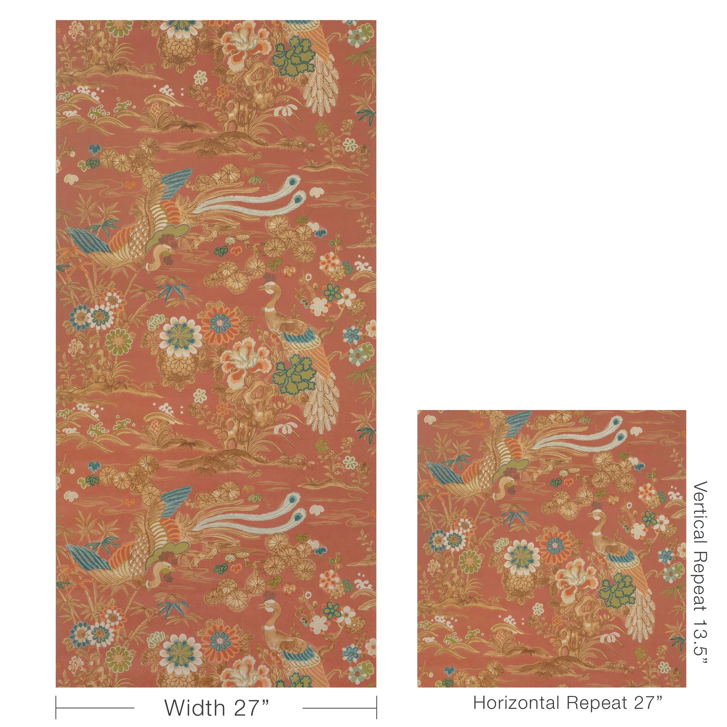 Sakura Paper Wallpaper in clay color - pattern number P2023124.24.0 - by Lee Jofa in the Garden Walk collection