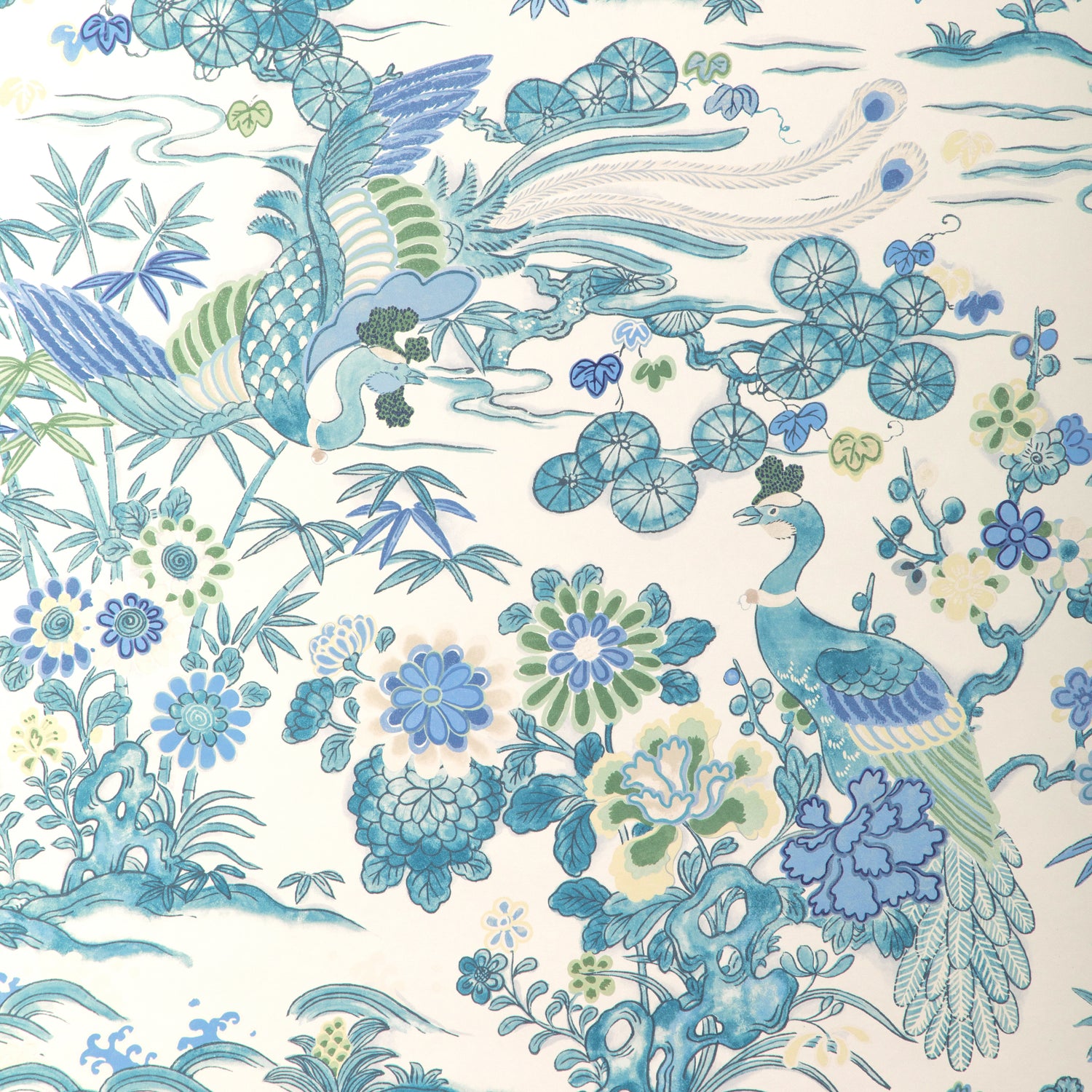 Sakura Paper Wallpaper in teal color - pattern number P2023124.353.0 - by Lee Jofa in the Garden Walk collection
