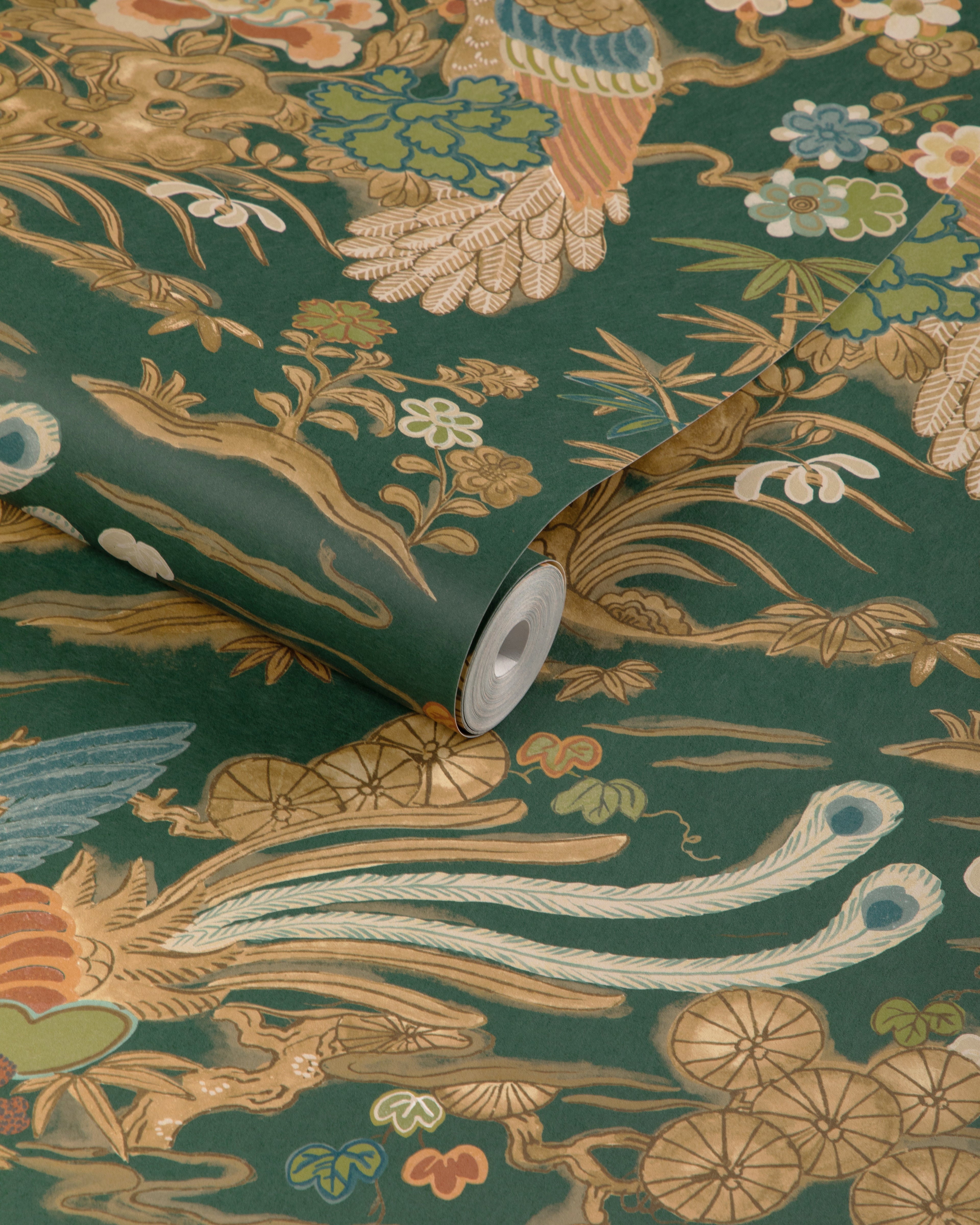 Sakura Paper Wallpaper in green color - pattern number P2023124.3.0 - by Lee Jofa in the Garden Walk collection
