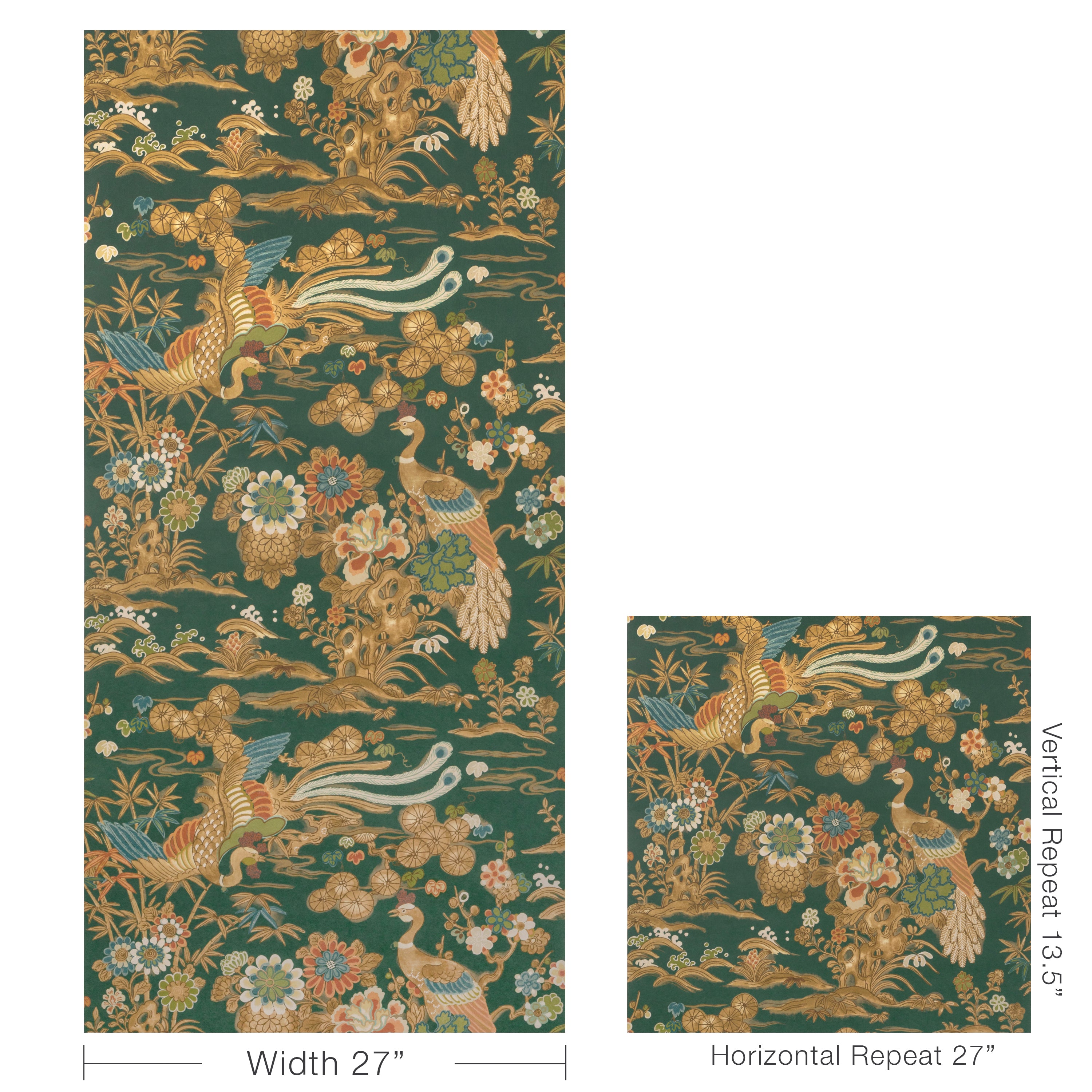 Sakura Paper Wallpaper in green color - pattern number P2023124.3.0 - by Lee Jofa in the Garden Walk collection
