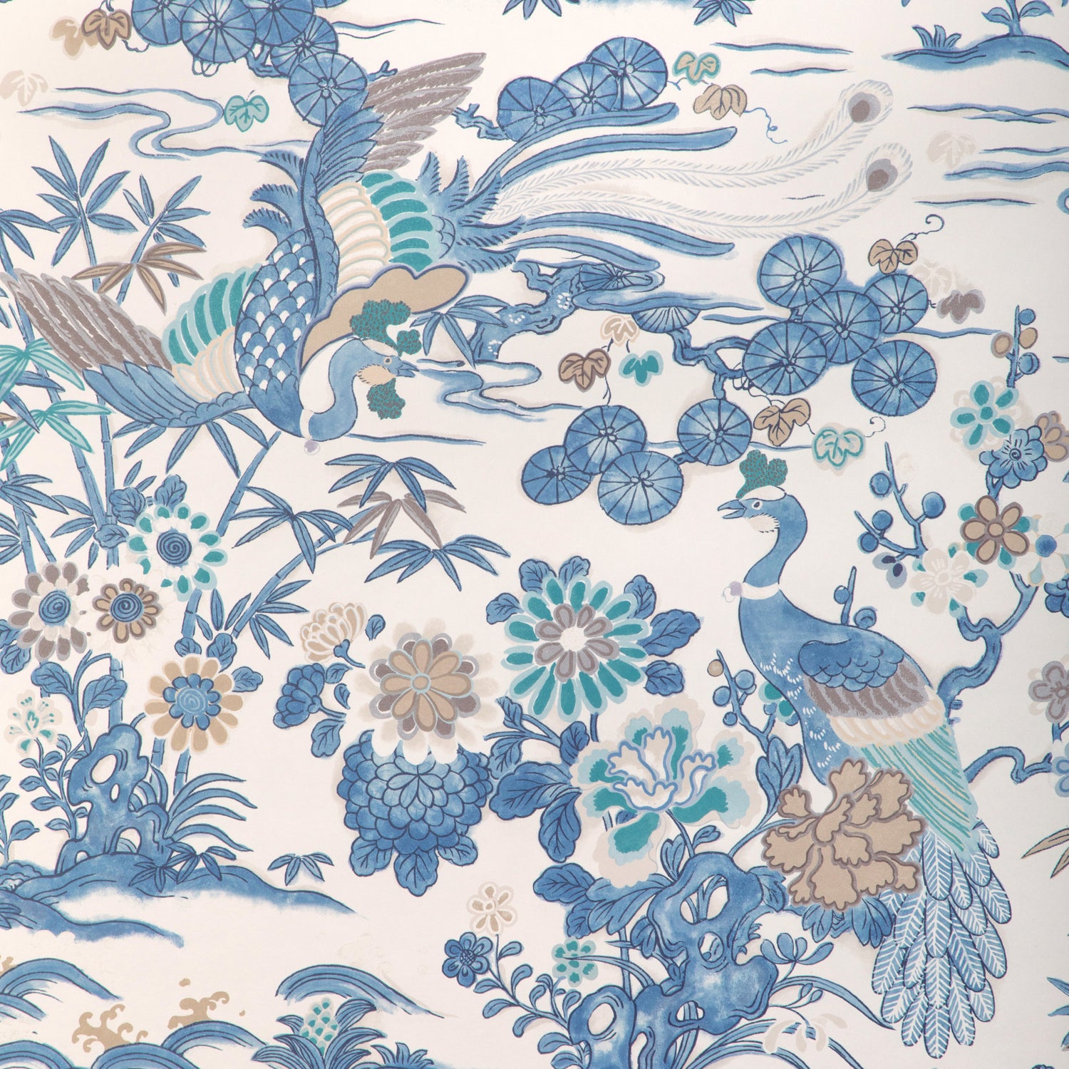 Sakura Paper Wallpaper in blue color - pattern number P2023124.55.0 - by Lee Jofa in the Garden Walk collection