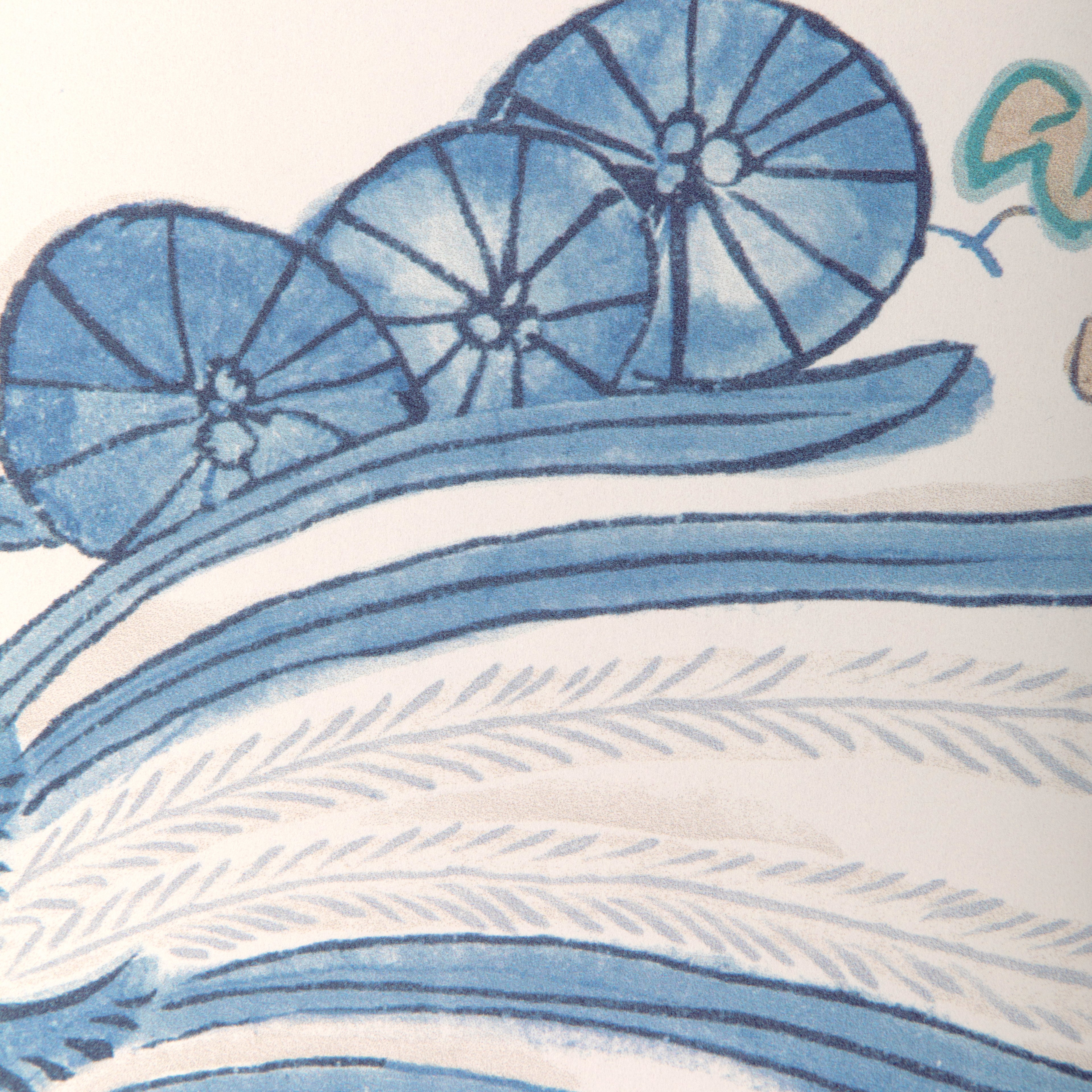 Sakura Paper Wallpaper in blue color - pattern number P2023124.55.0 - by Lee Jofa in the Garden Walk collection