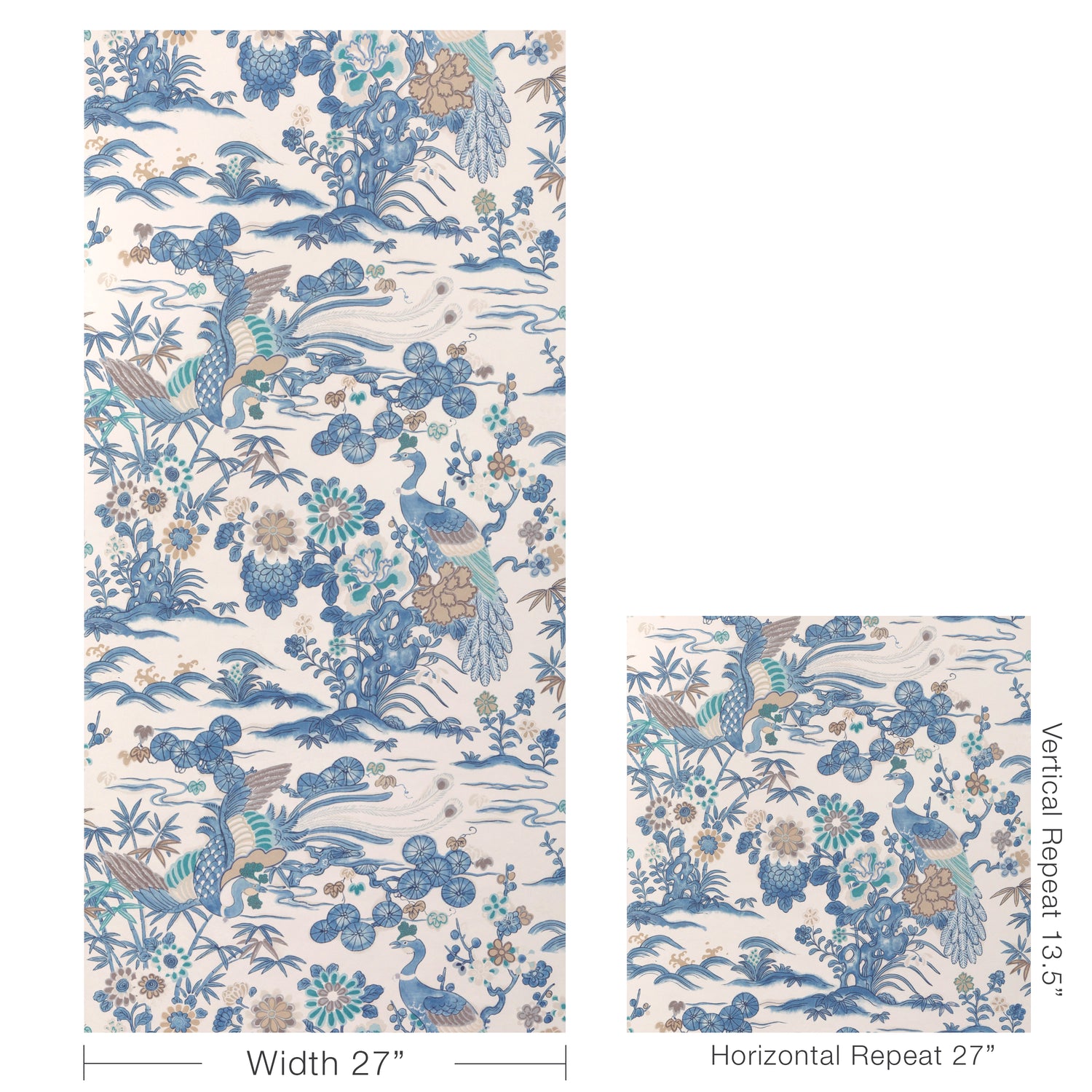 Sakura Paper Wallpaper in blue color - pattern number P2023124.55.0 - by Lee Jofa in the Garden Walk collection