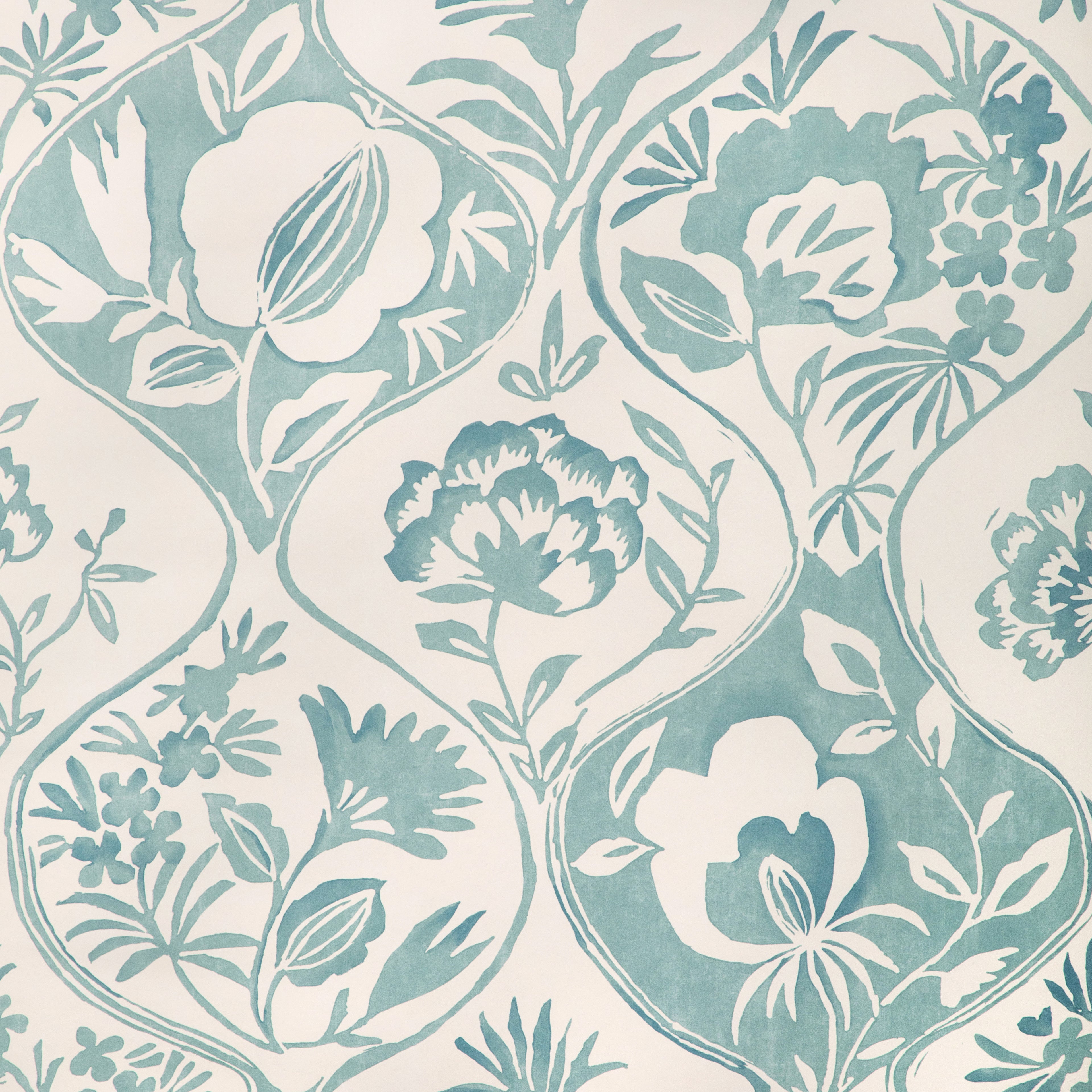 Calathea Paper Wallpaper in aqua color - pattern number P2023126.13.0 - by Lee Jofa in the Garden Walk collection