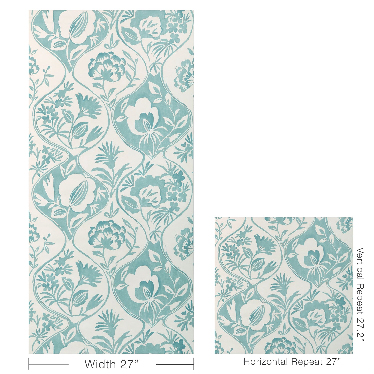 Calathea Paper Wallpaper in aqua color - pattern number P2023126.13.0 - by Lee Jofa in the Garden Walk collection