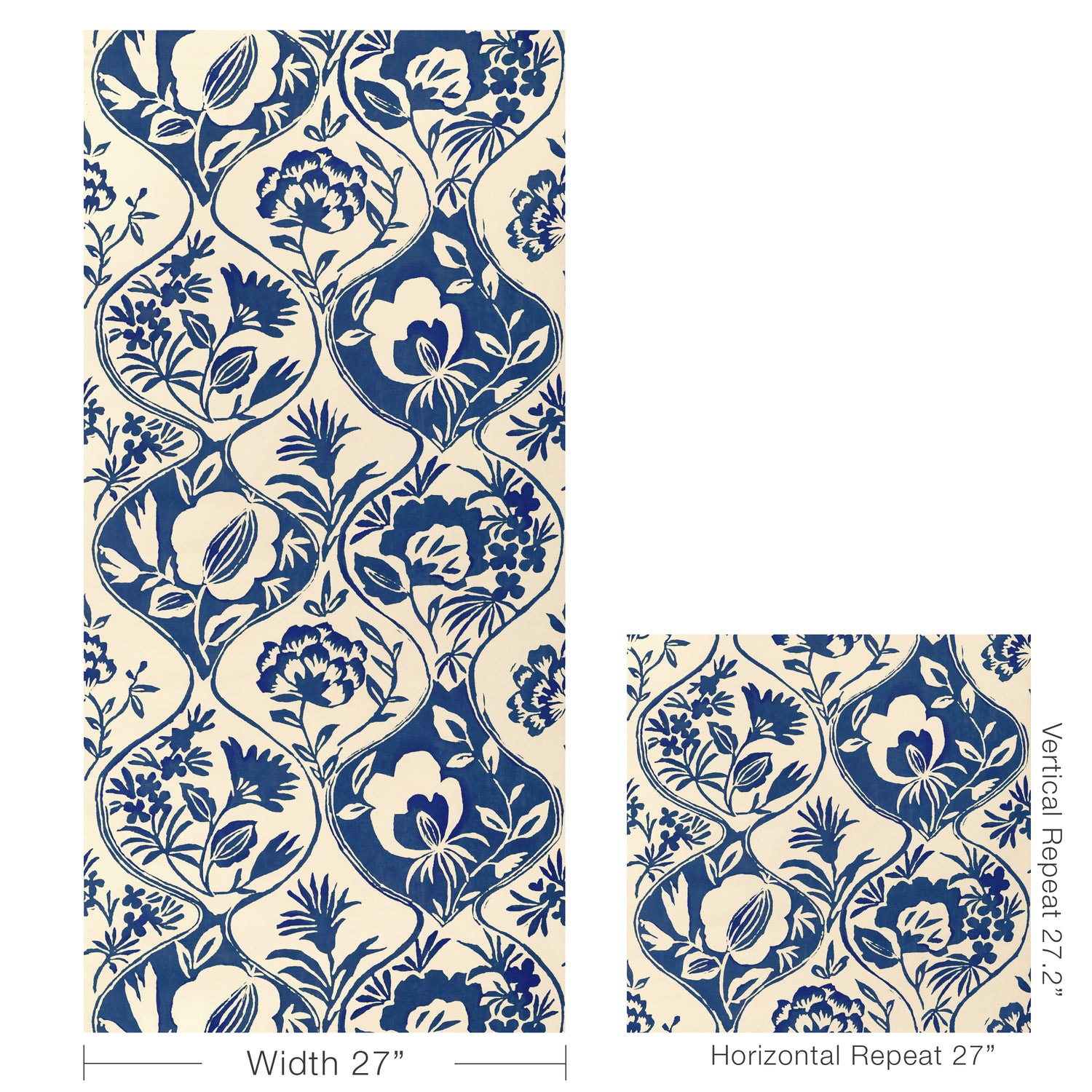 Calathea Paper Wallpaper in indigo color - pattern number P2023126.50.0 - by Lee Jofa in the Garden Walk collection