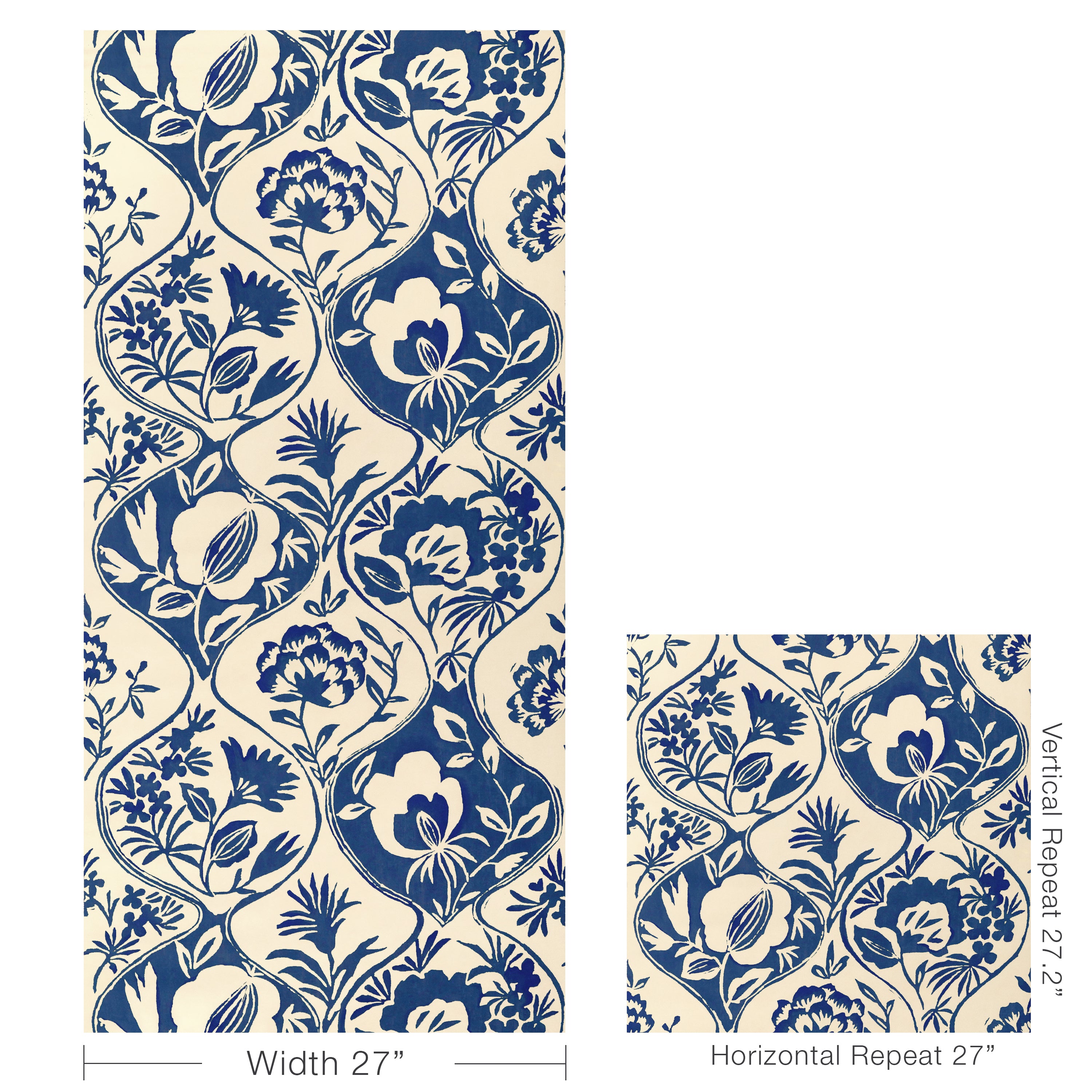 Calathea Paper Wallpaper in indigo color - pattern number P2023126.50.0 - by Lee Jofa in the Garden Walk collection