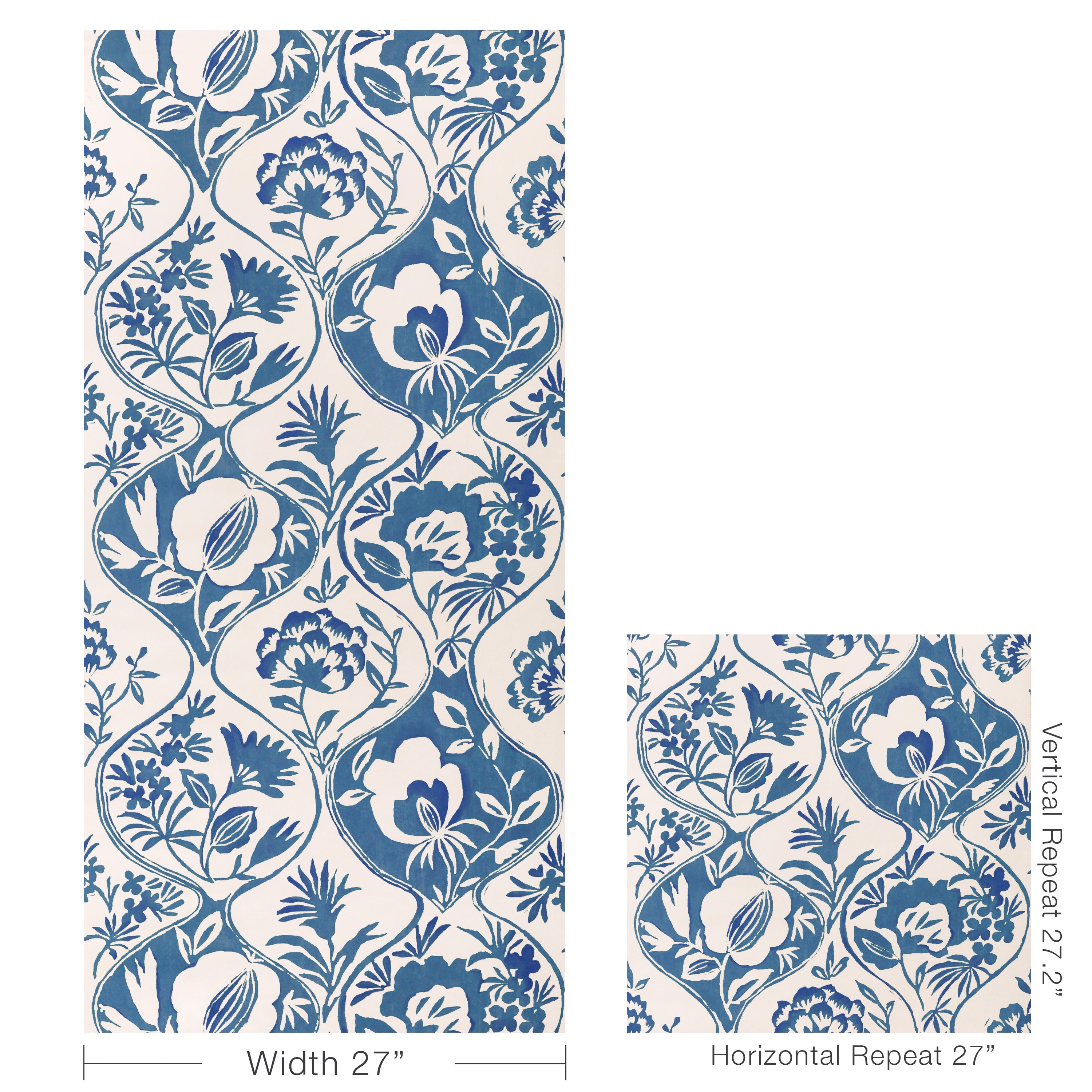 Calathea Paper Wallpaper in blue color - pattern number P2023126.5.0 - by Lee Jofa in the Garden Walk collection